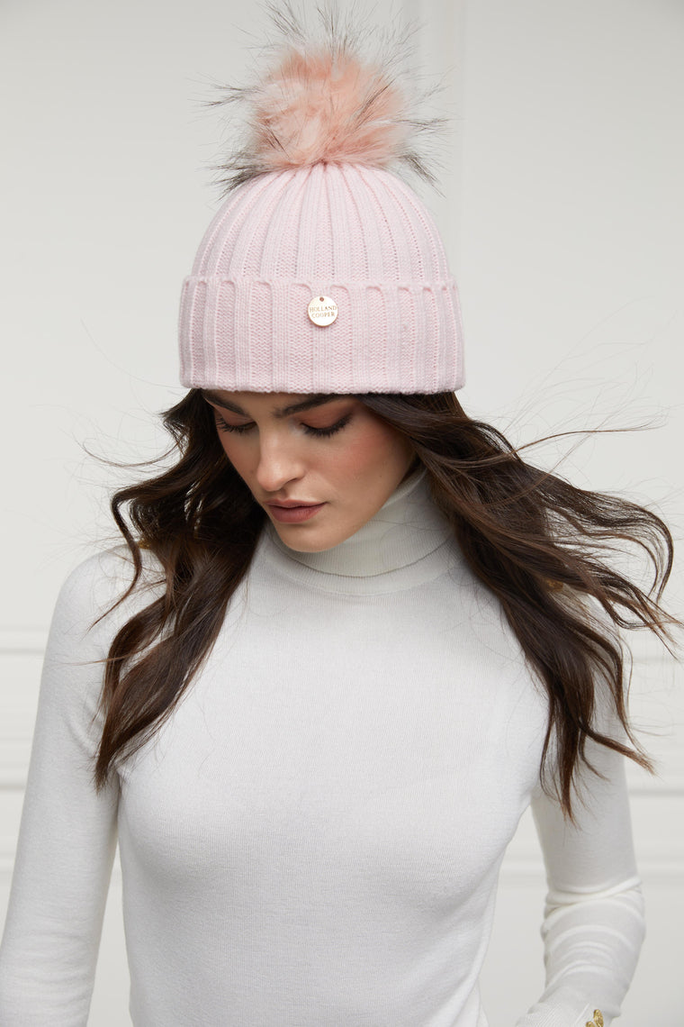 Rib Bobble Hat (Pink)