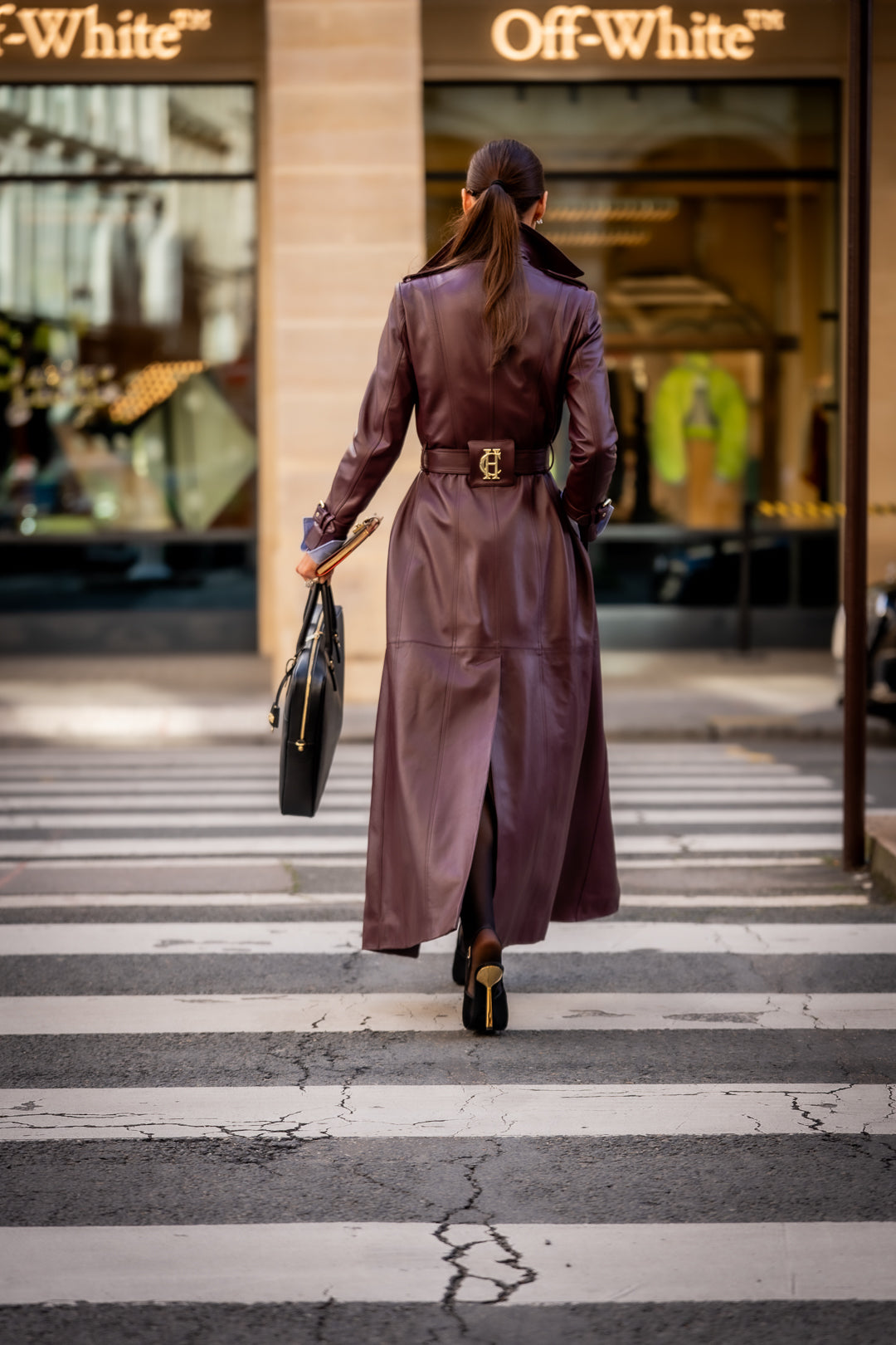Full Length Marlborough Trench Coat (Valencia Leather Oxblood