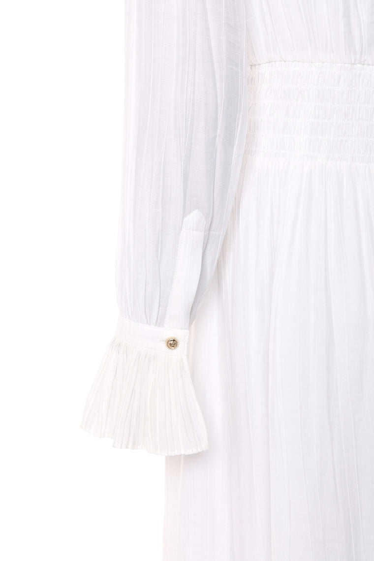 Phoebe V-Neck Maxi Dress (White)