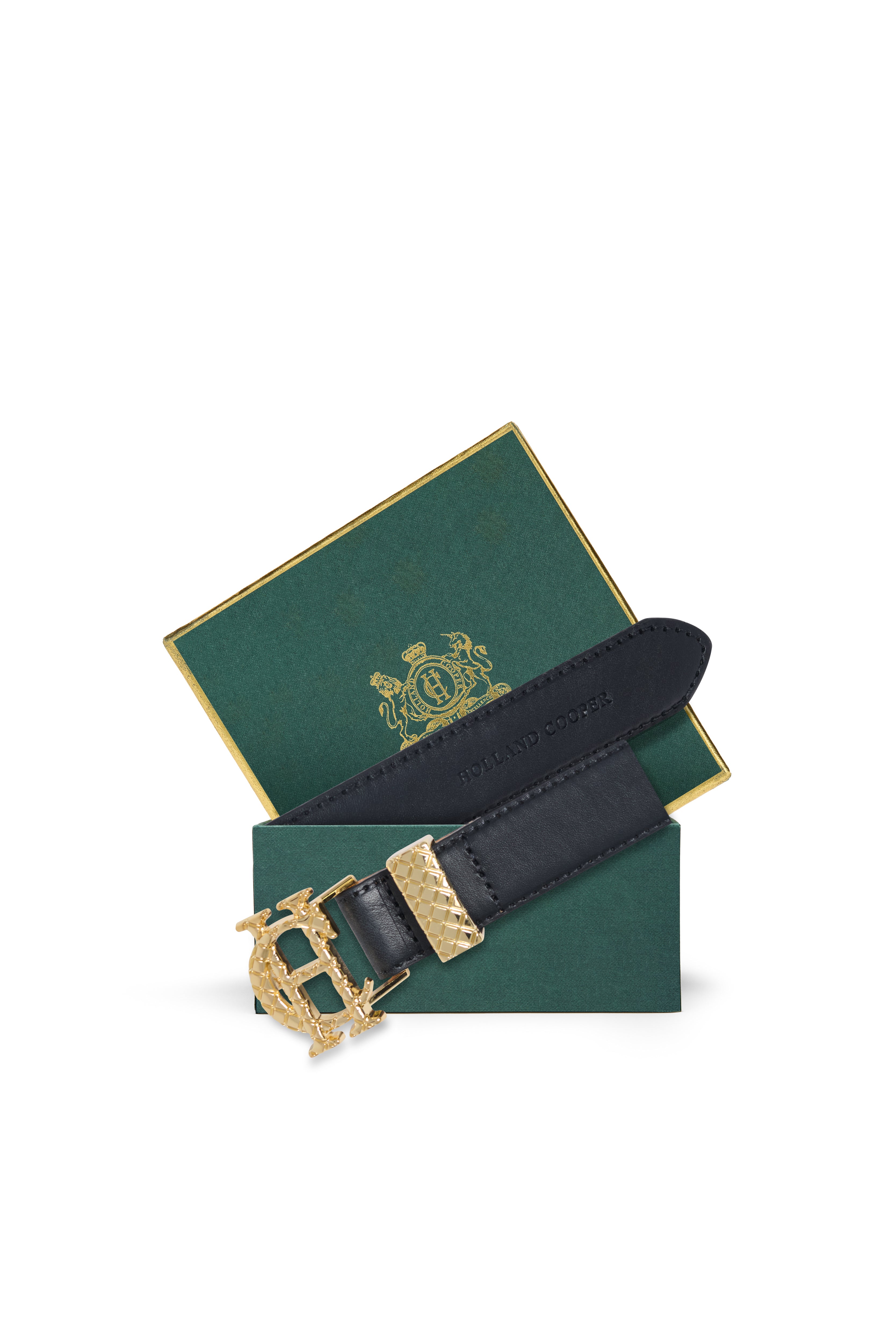 Quilted Slim Belt (Black Leather) – Holland Cooper ®