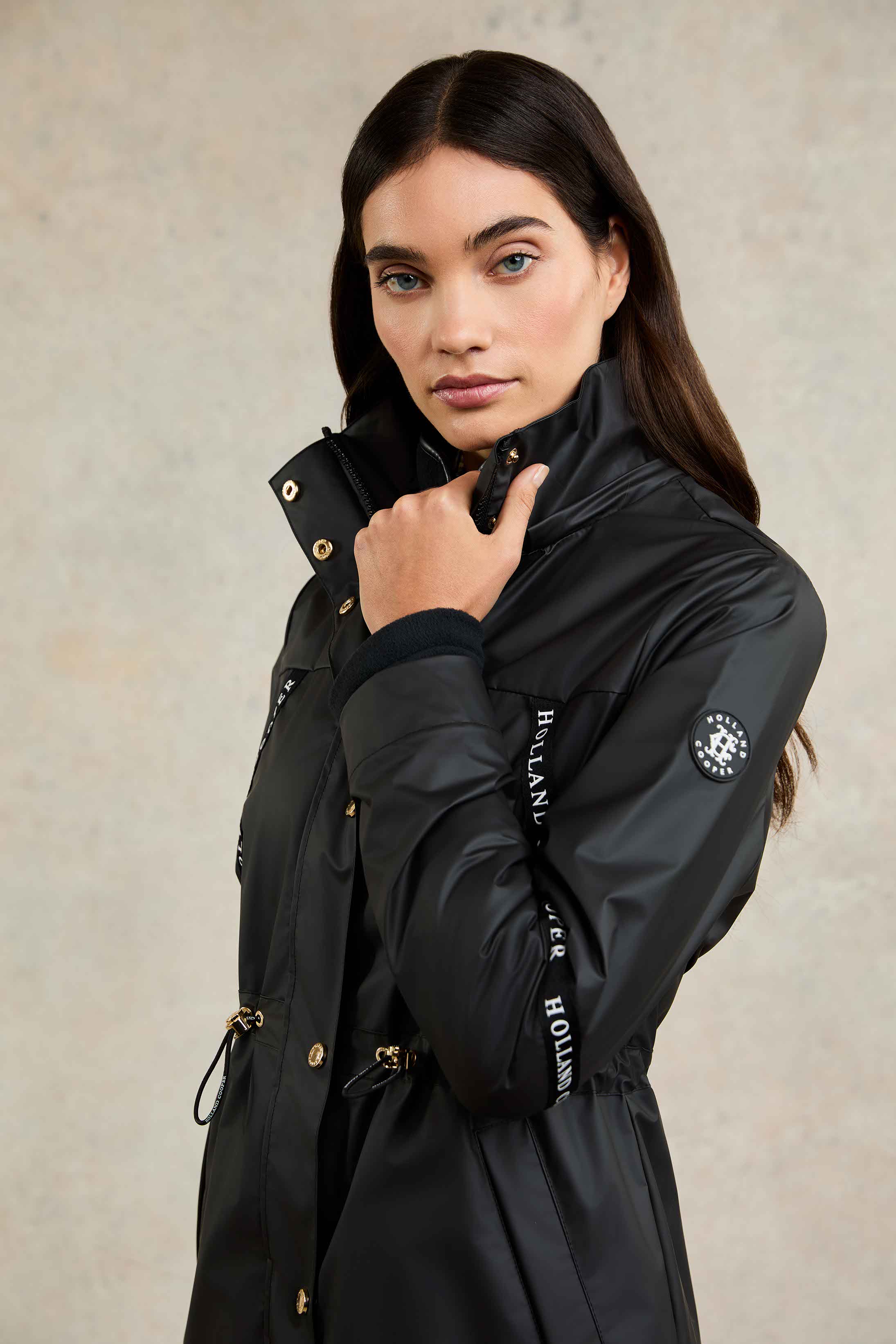 Holland And Cooper Camden Coat Rain Coat (Matte Black)