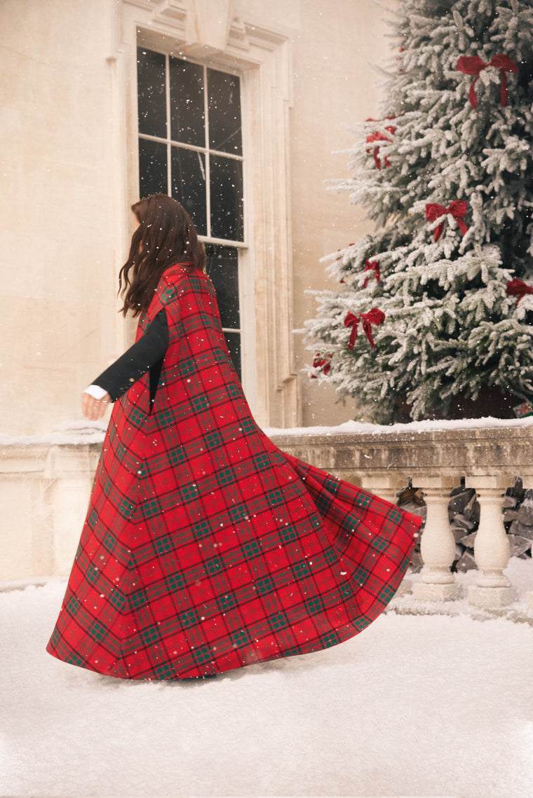 Full Length Knightsbridge Cape (Red Tartan)
