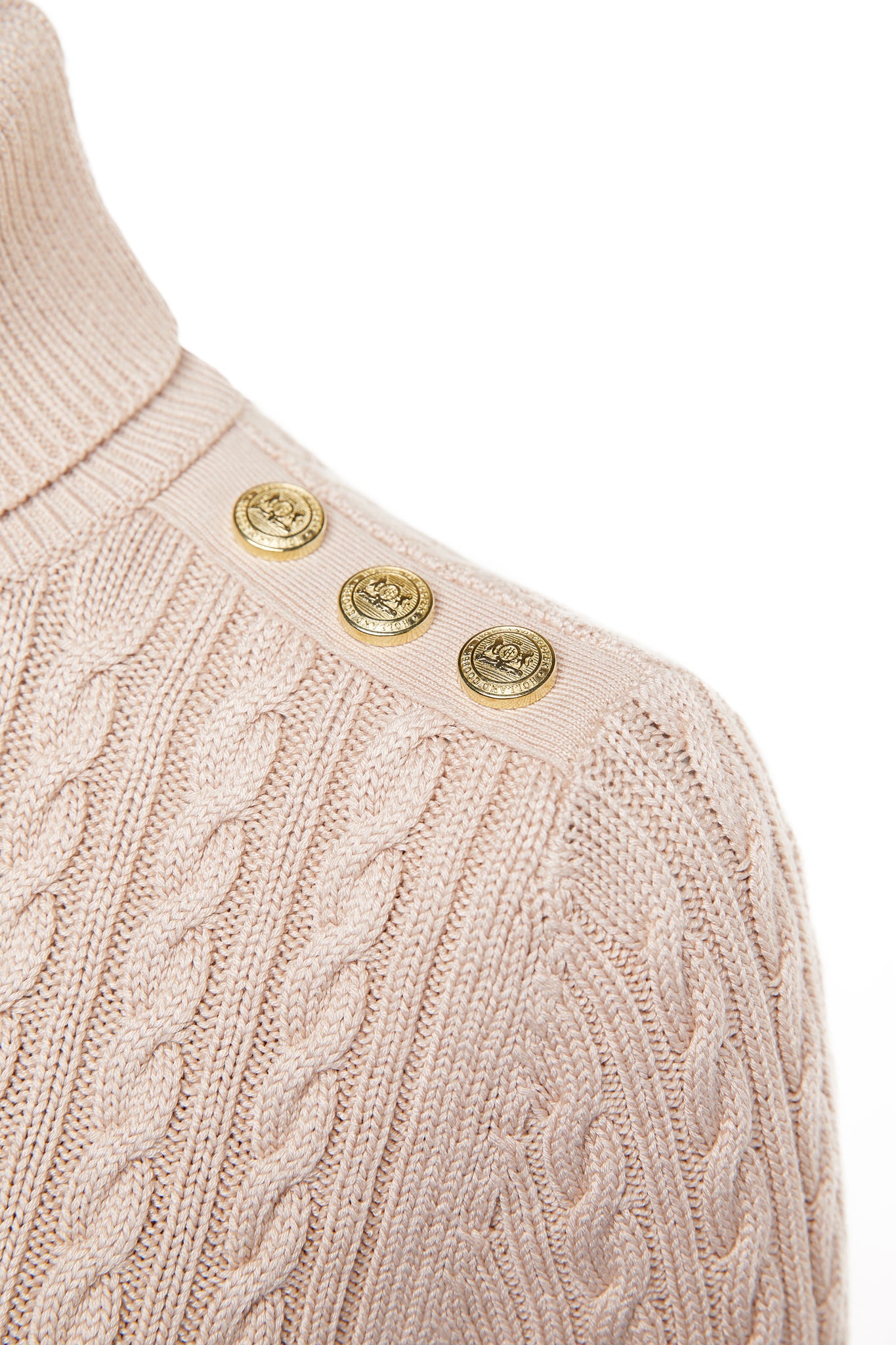 Seattle Roll Neck Cable Knit (Oatmeal)