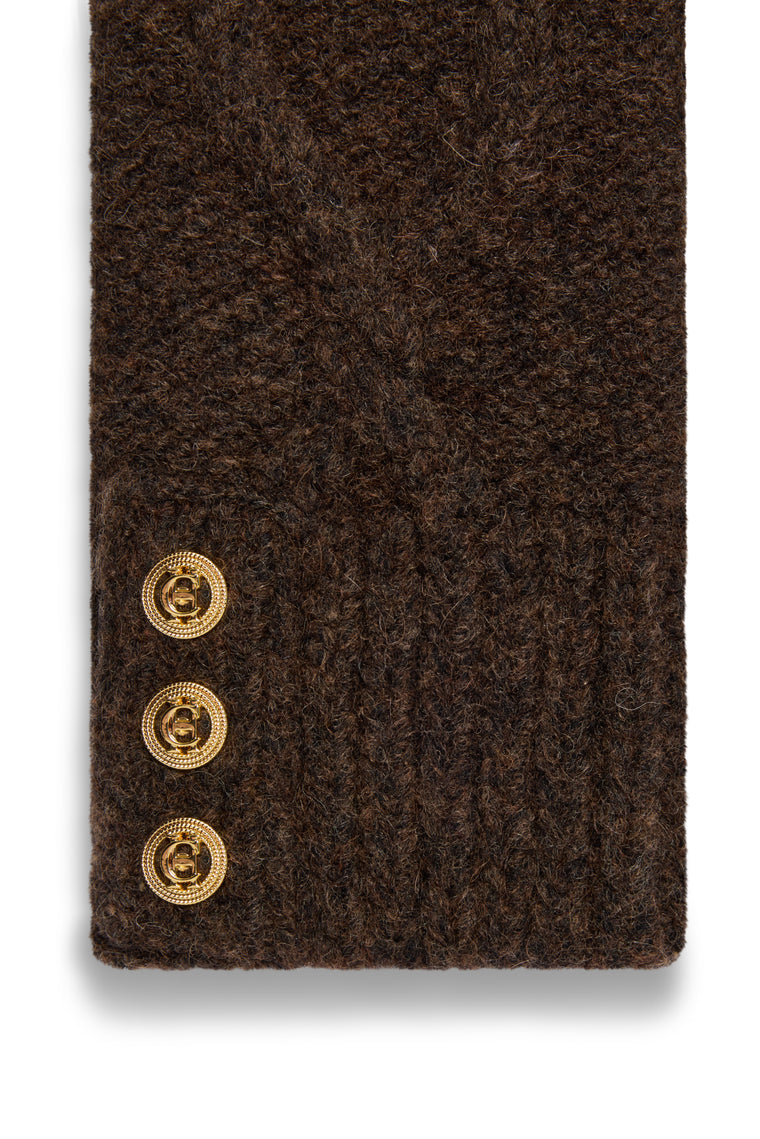 Sloane Fingerless Gloves (Chocolate)