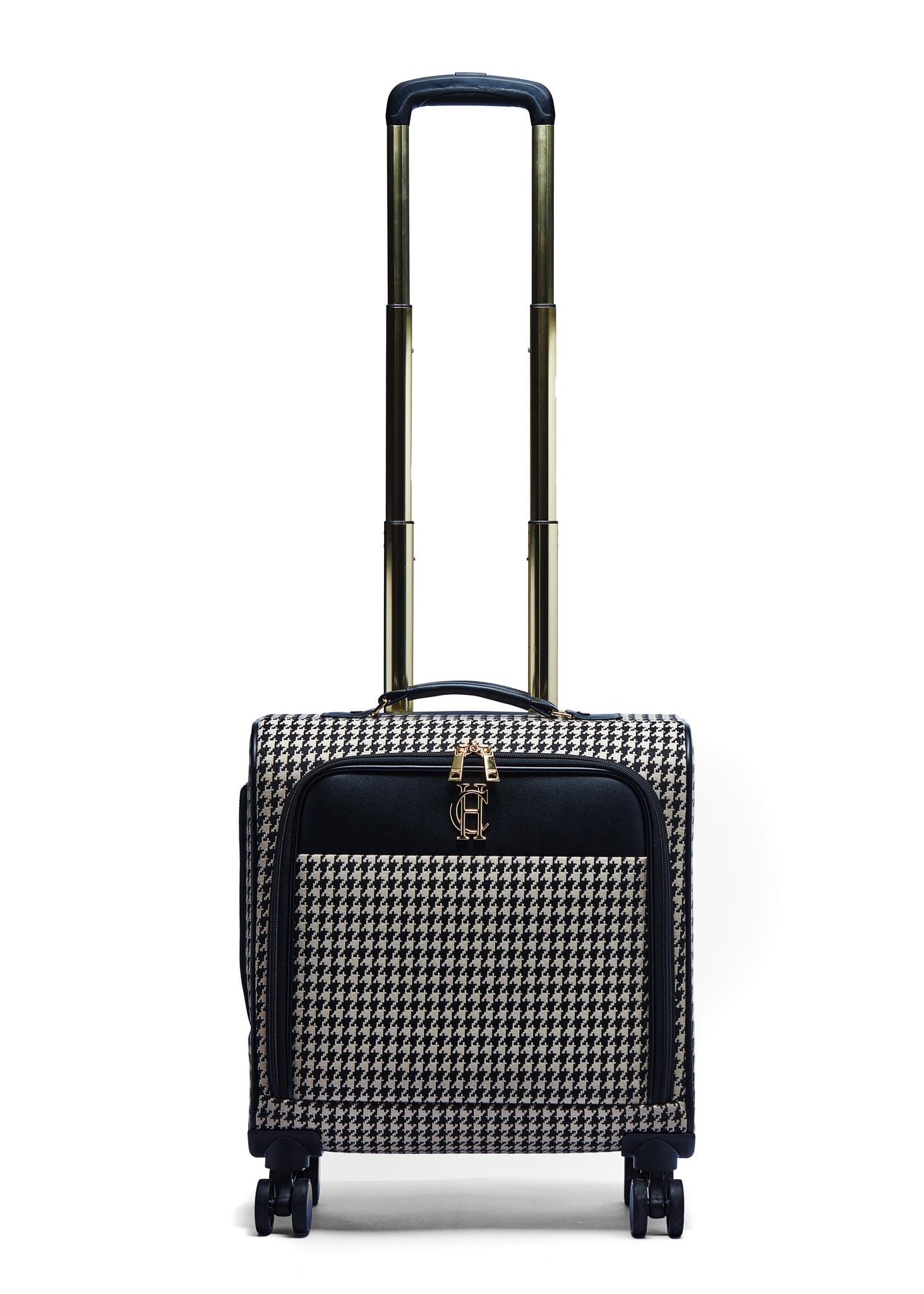 Knightsbridge Small Suitcase (Ecru Houndstooth)