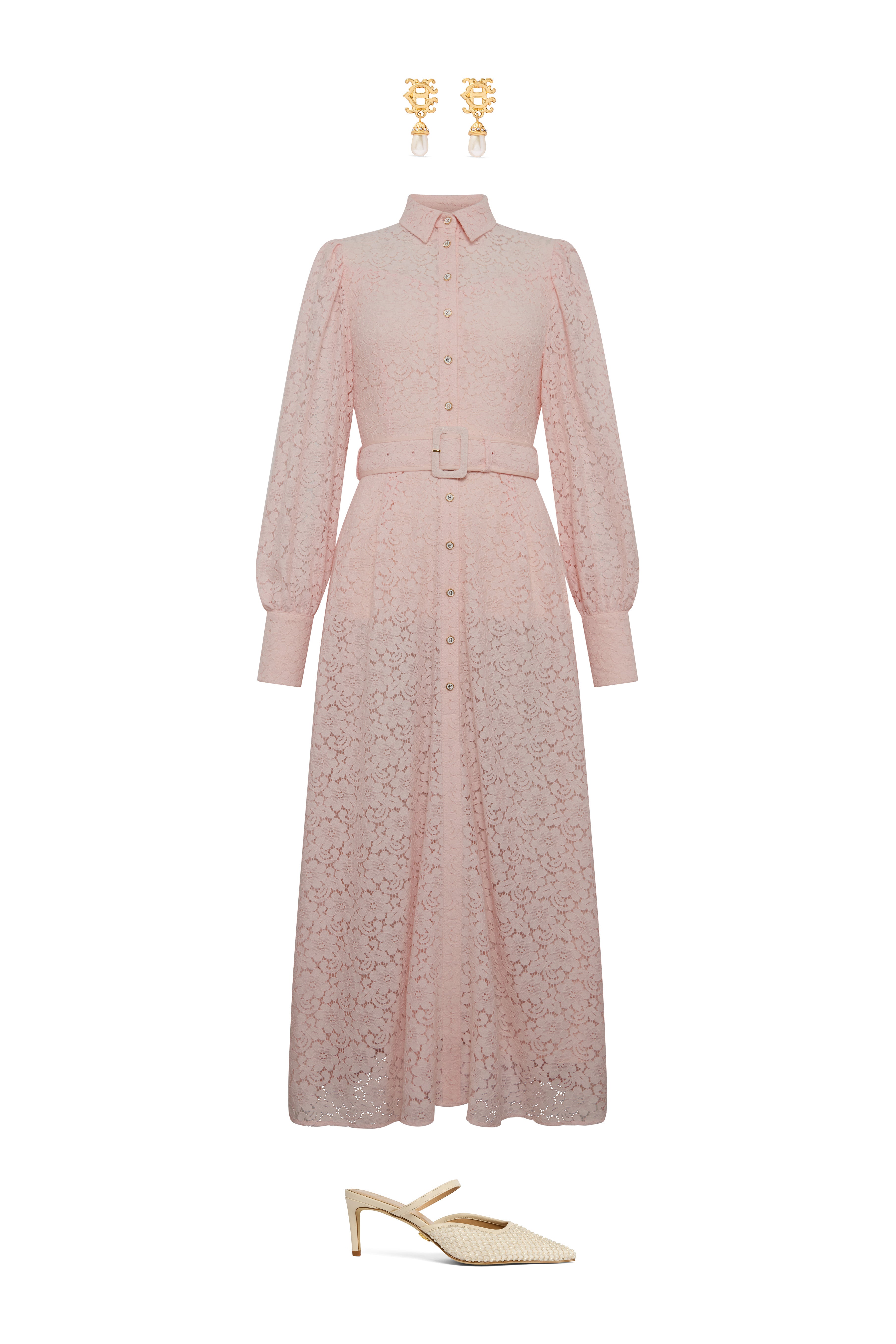 holland cooper lace dress Broderie Lace Tie Midi Dress (White)