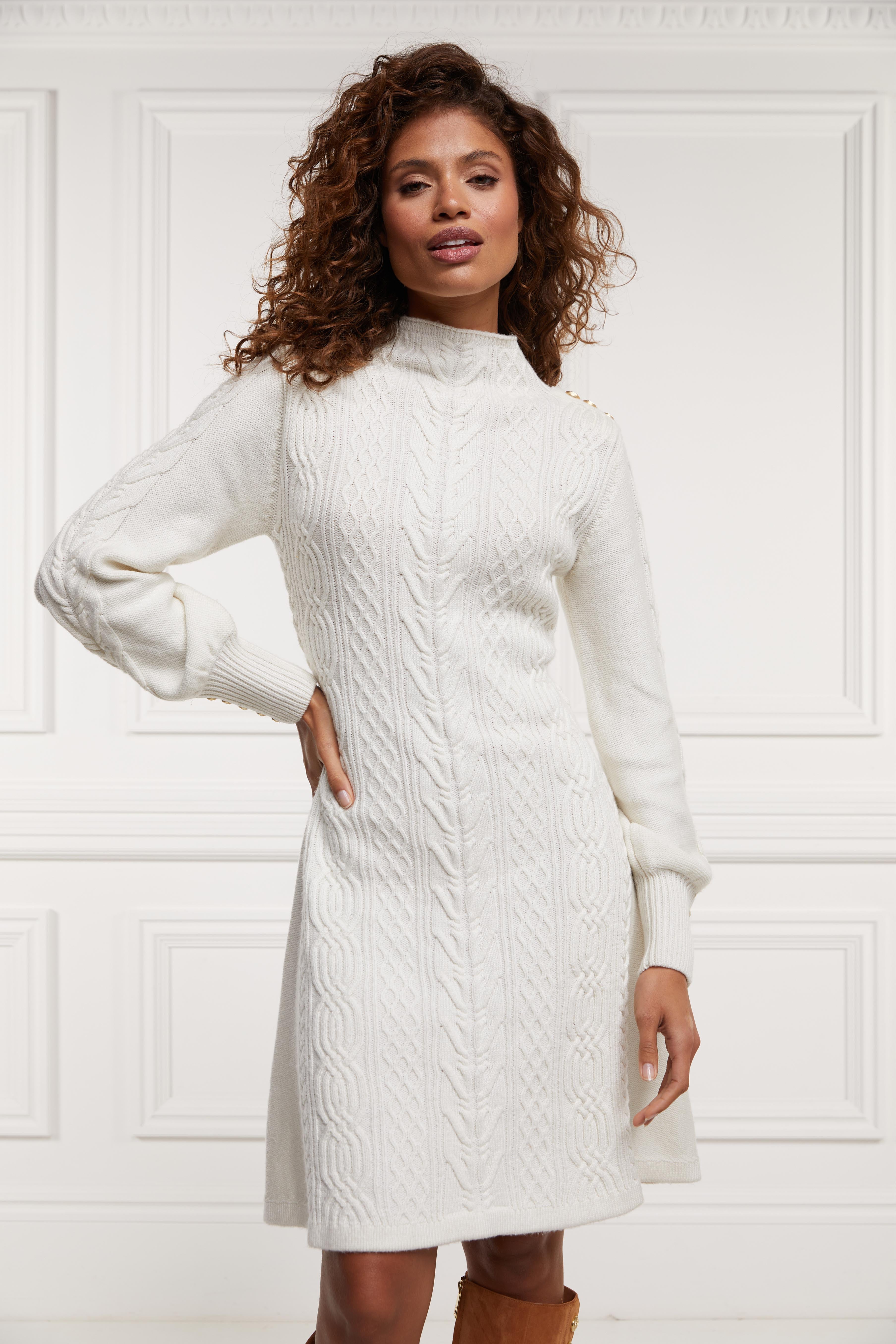 holland cooper knitted dress Holland Cooper Knitted Shirt Dress Chocolate Women's Size Medium