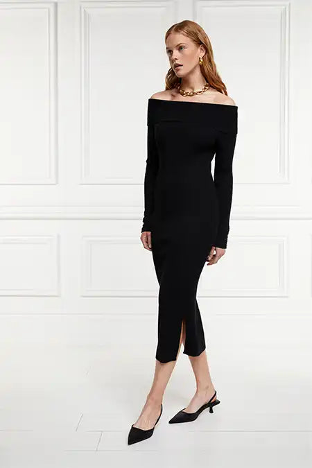 Bardot Midi Dress (Black)