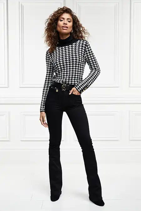 Classic Roll Neck Knit (Houndstooth)