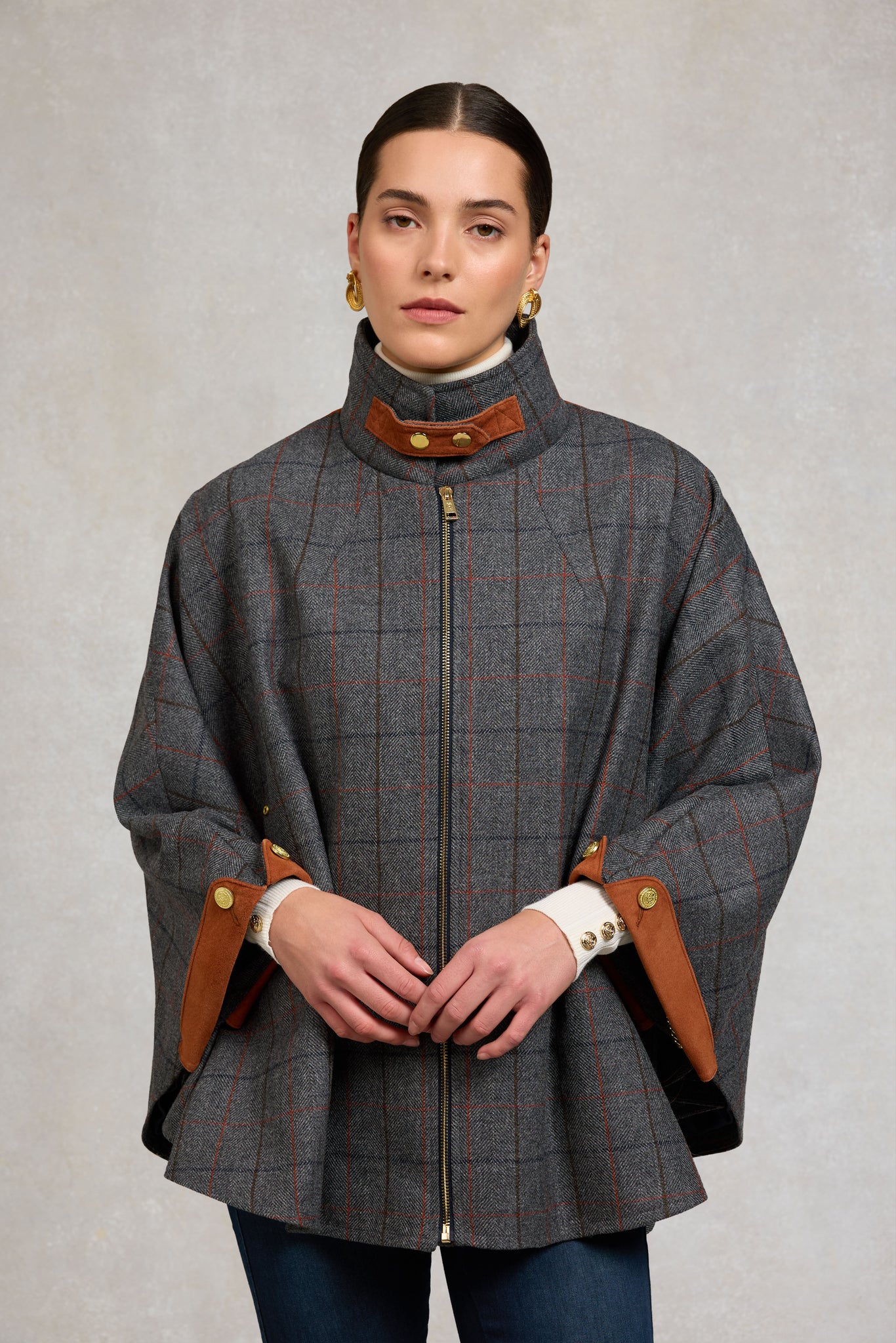 The Classic Cape (Mid Blue Check)