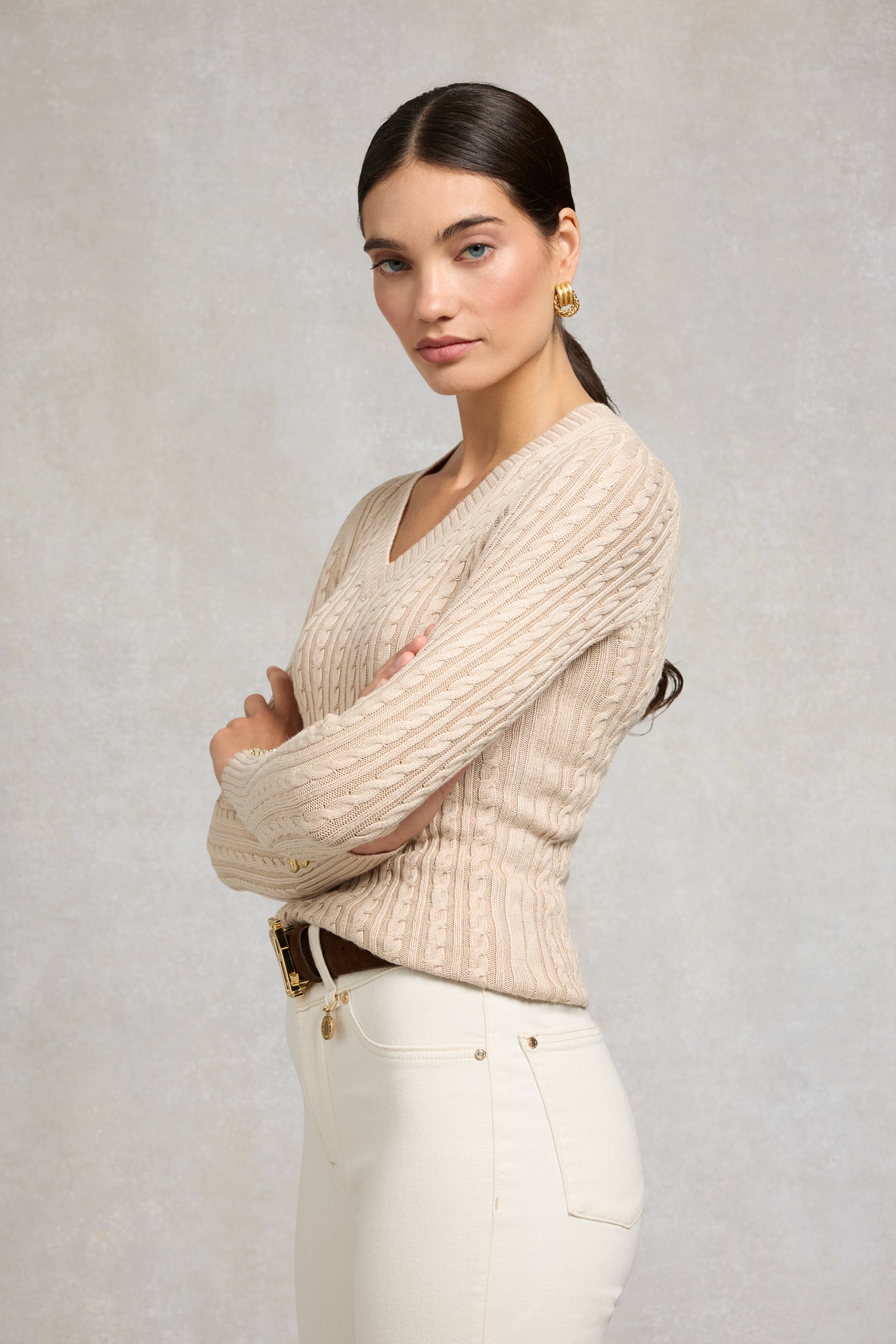 Seattle V-Neck Knit (Oatmeal)