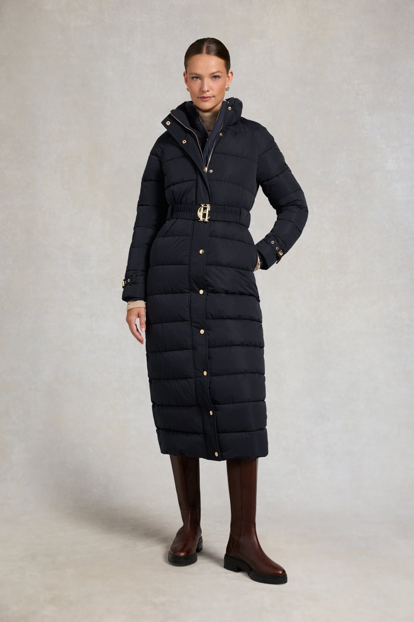 Arosa Luxe Longline Coat (Ink Navy)