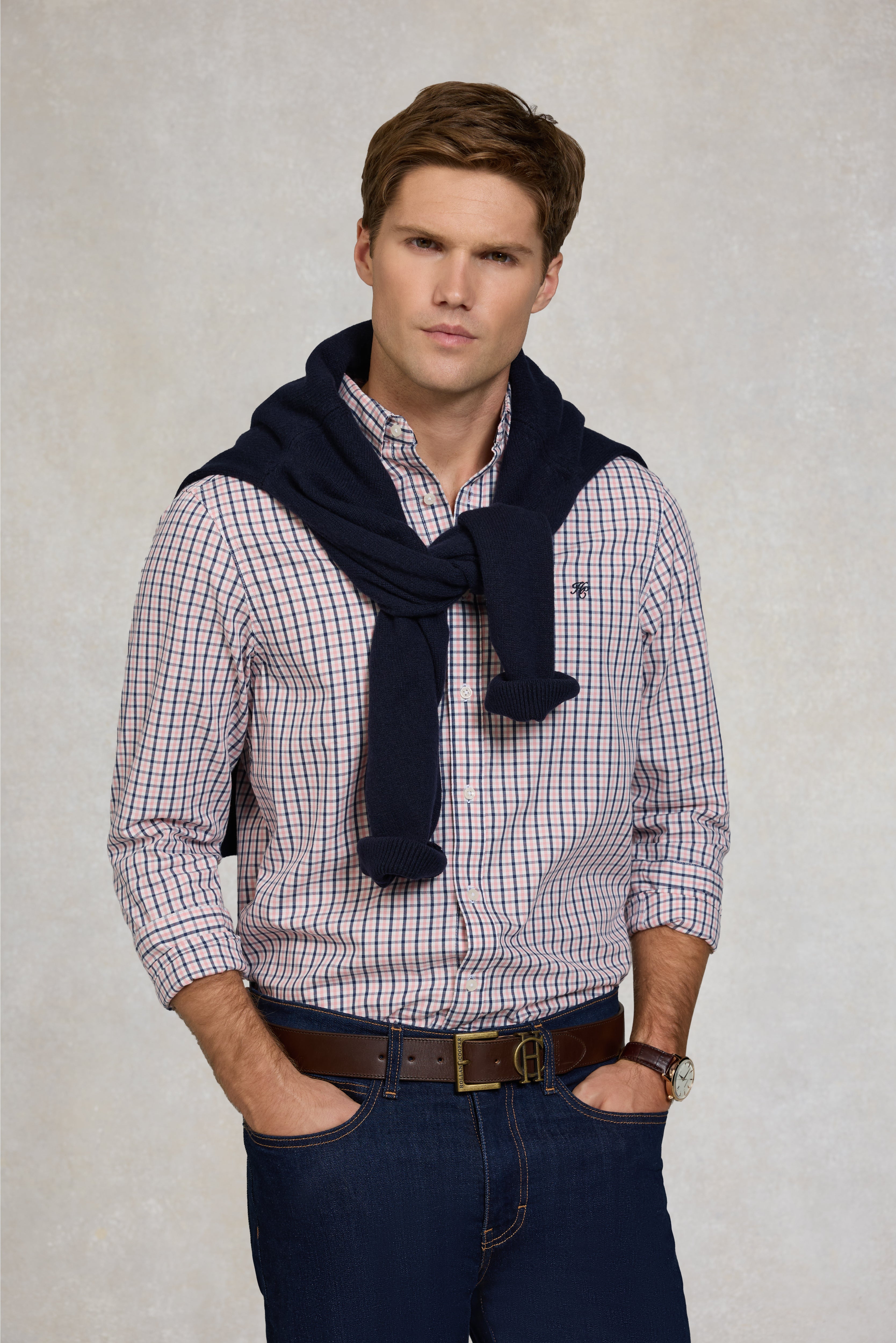 Men's Classic Woven Button Down Shirt (Cotswold Pink Check) – Holland ...