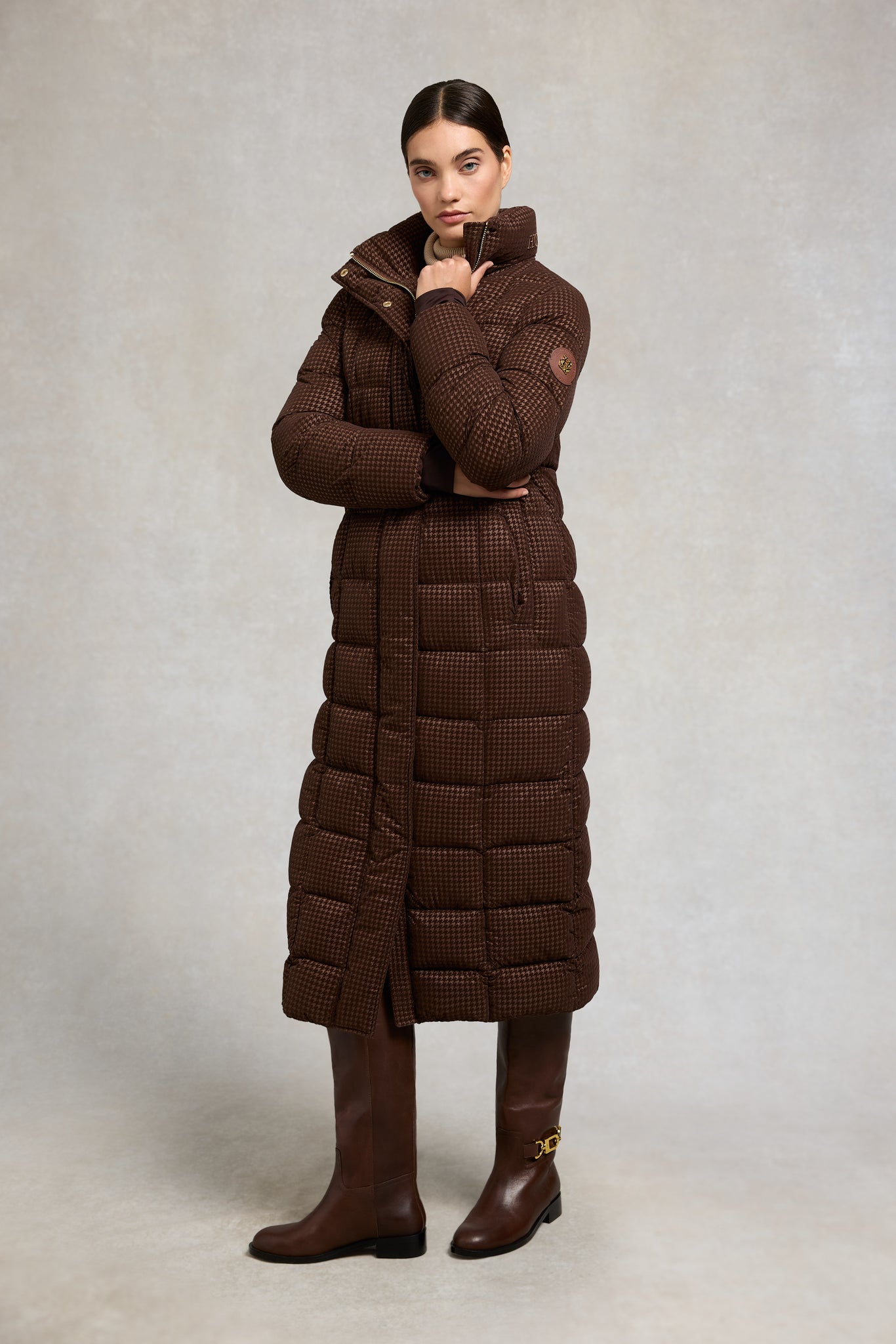Crawford Longline Coat (Cocoa Mini Flock)