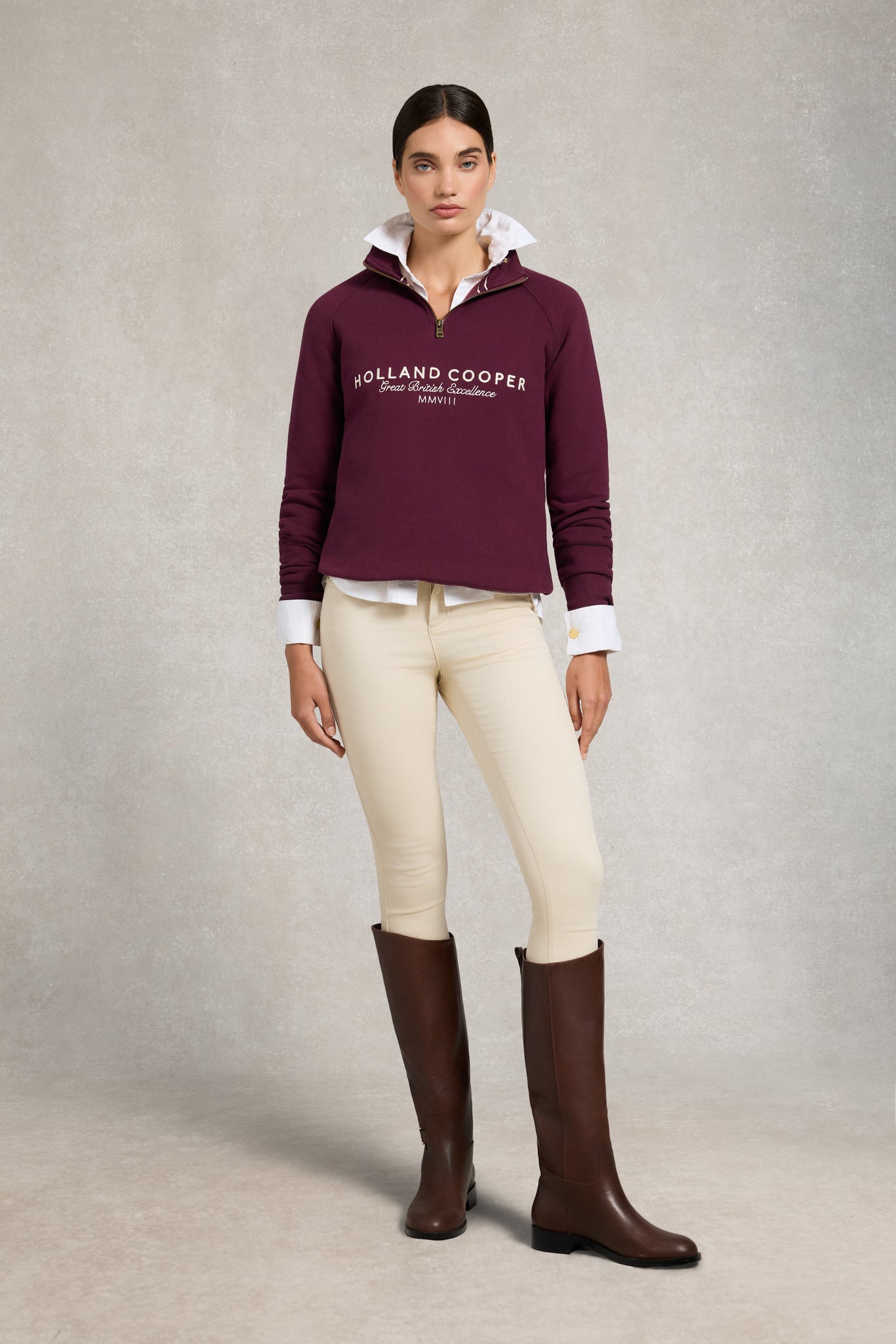 Sporting Goods Zip Henley (Mulberry)