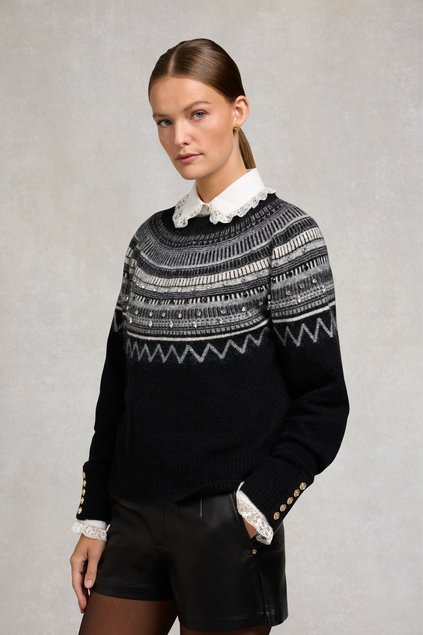 Jasmine Crew Neck Knit (Black)