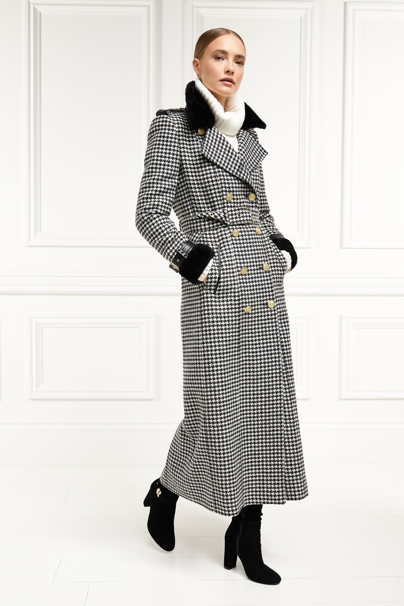 Gold Label Trench (Houndstooth)