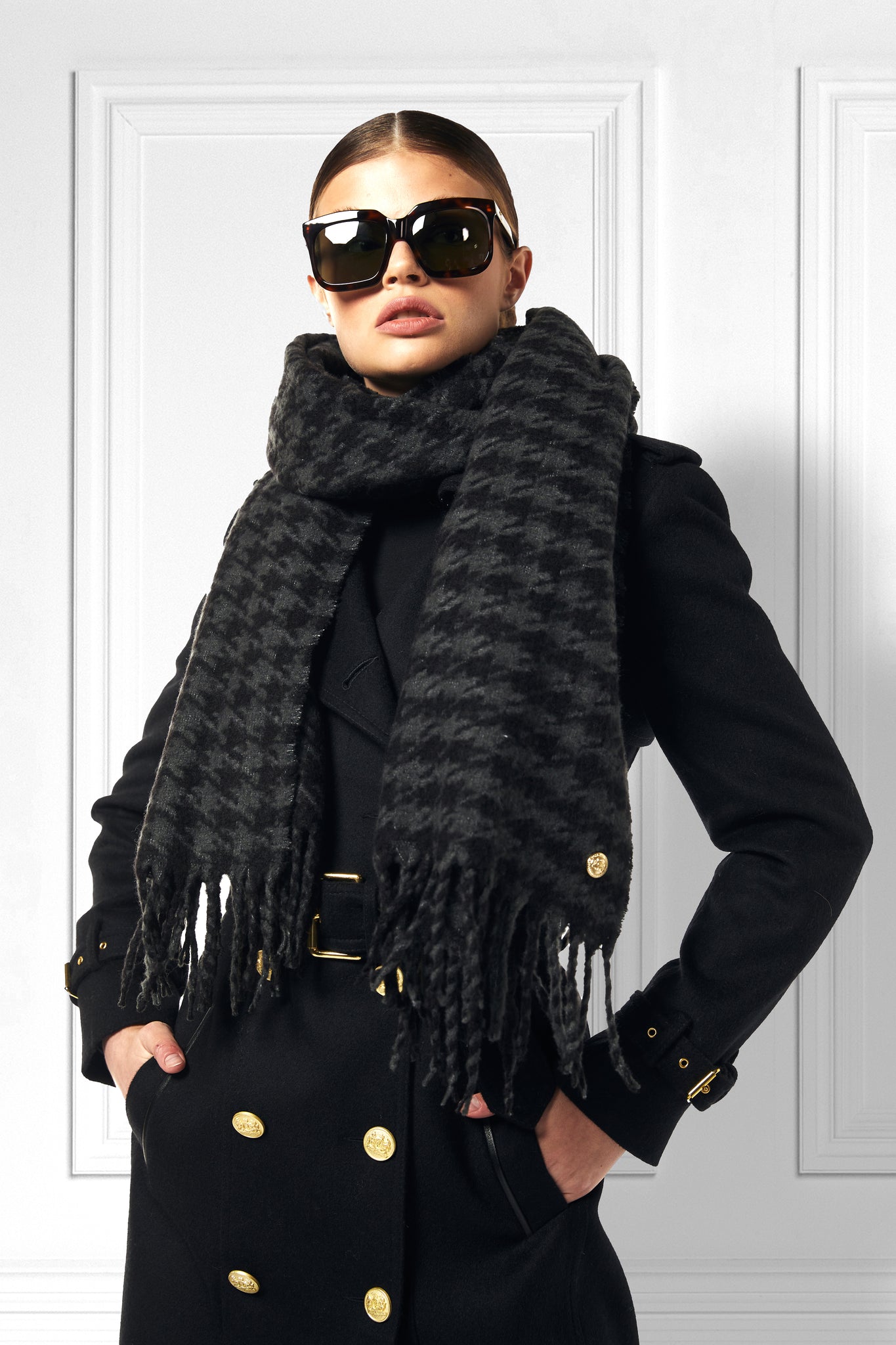 HC Chelsea Scarf (Grey Houndstooth)