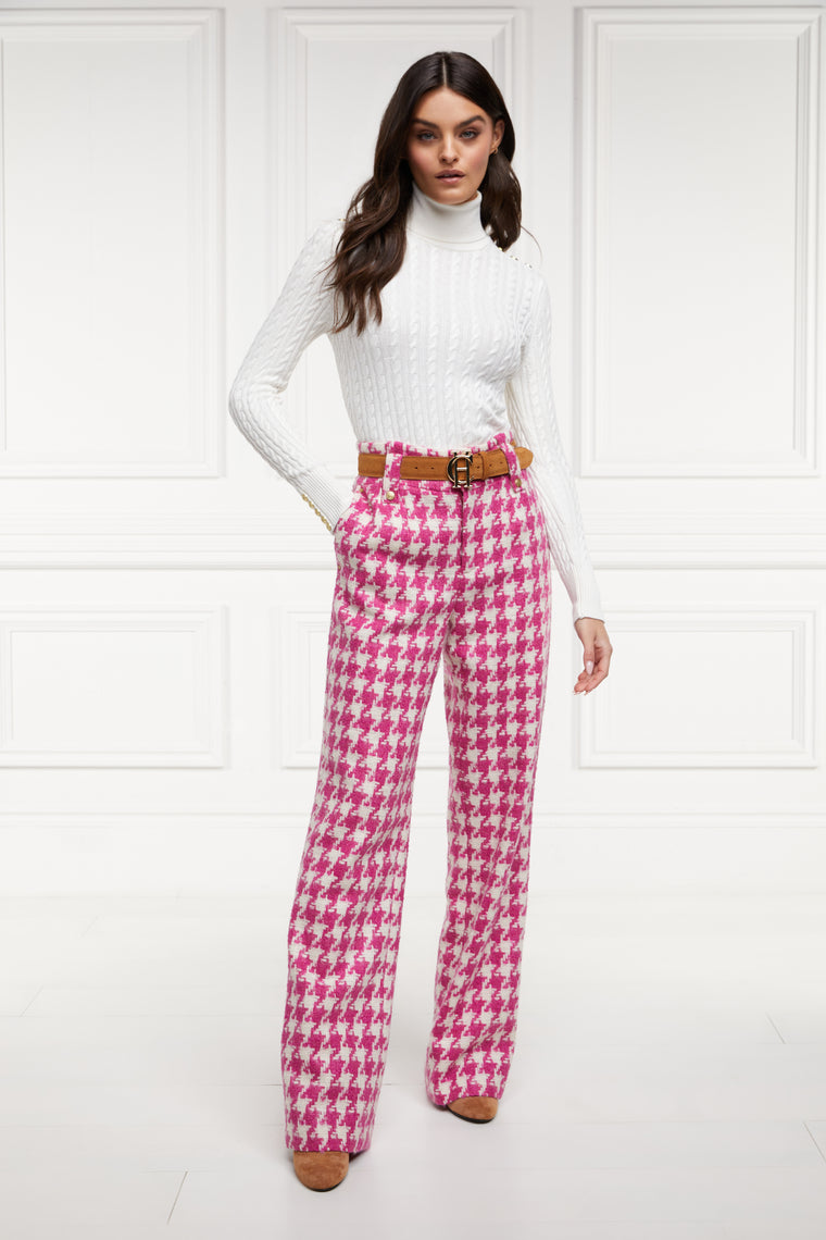 The Hot Pink Large Scale Houndstooth Suit