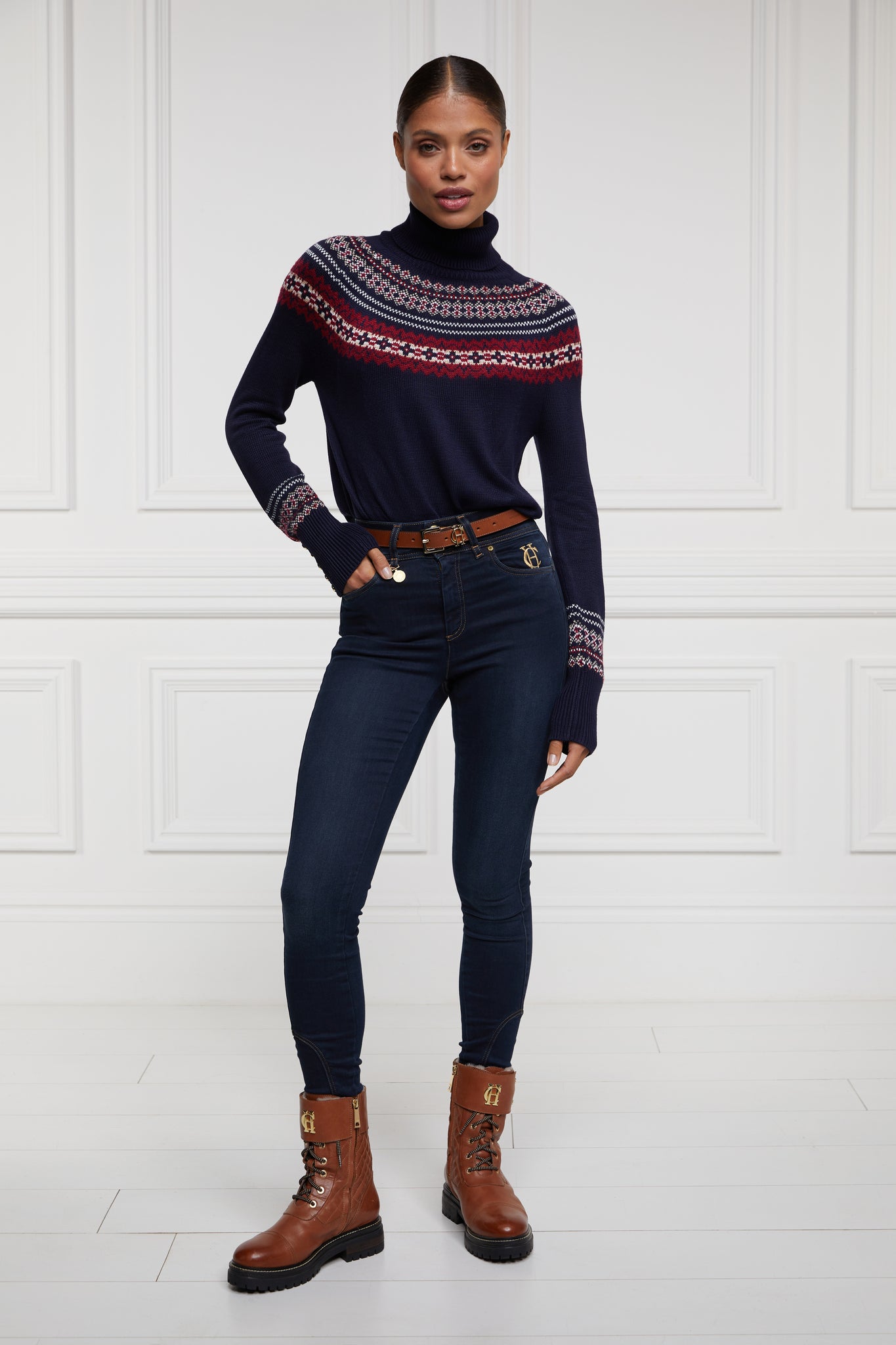 Whistler Roll Neck Knit (Ink Navy)