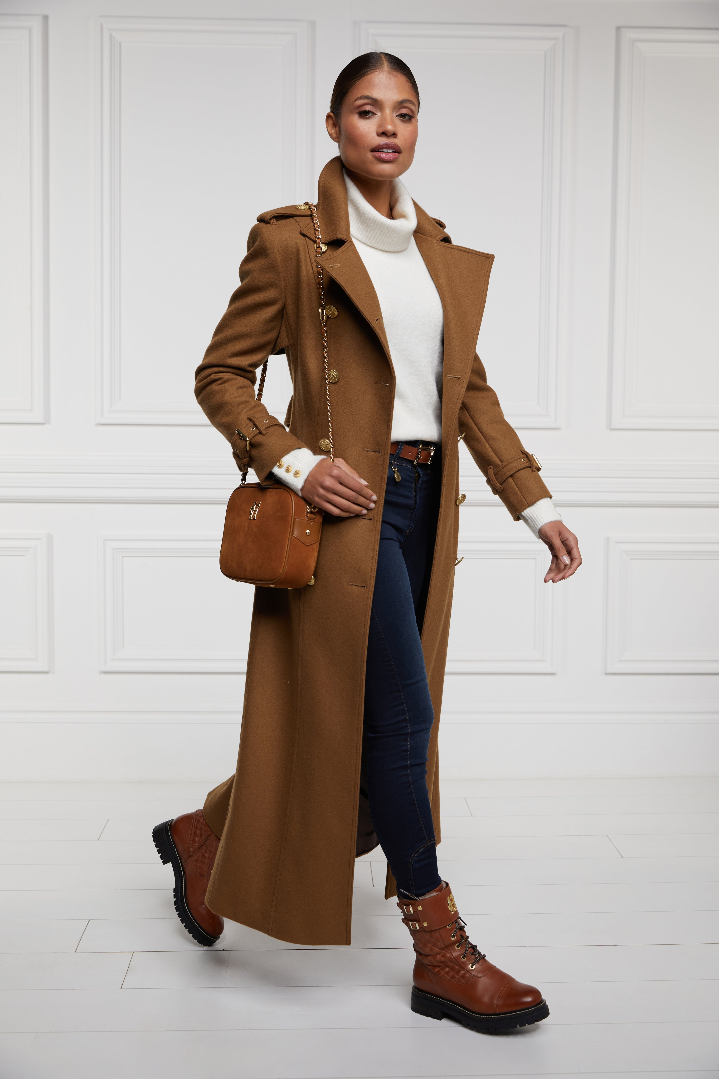 Tori Three-Button Collared Knit Top Mocha