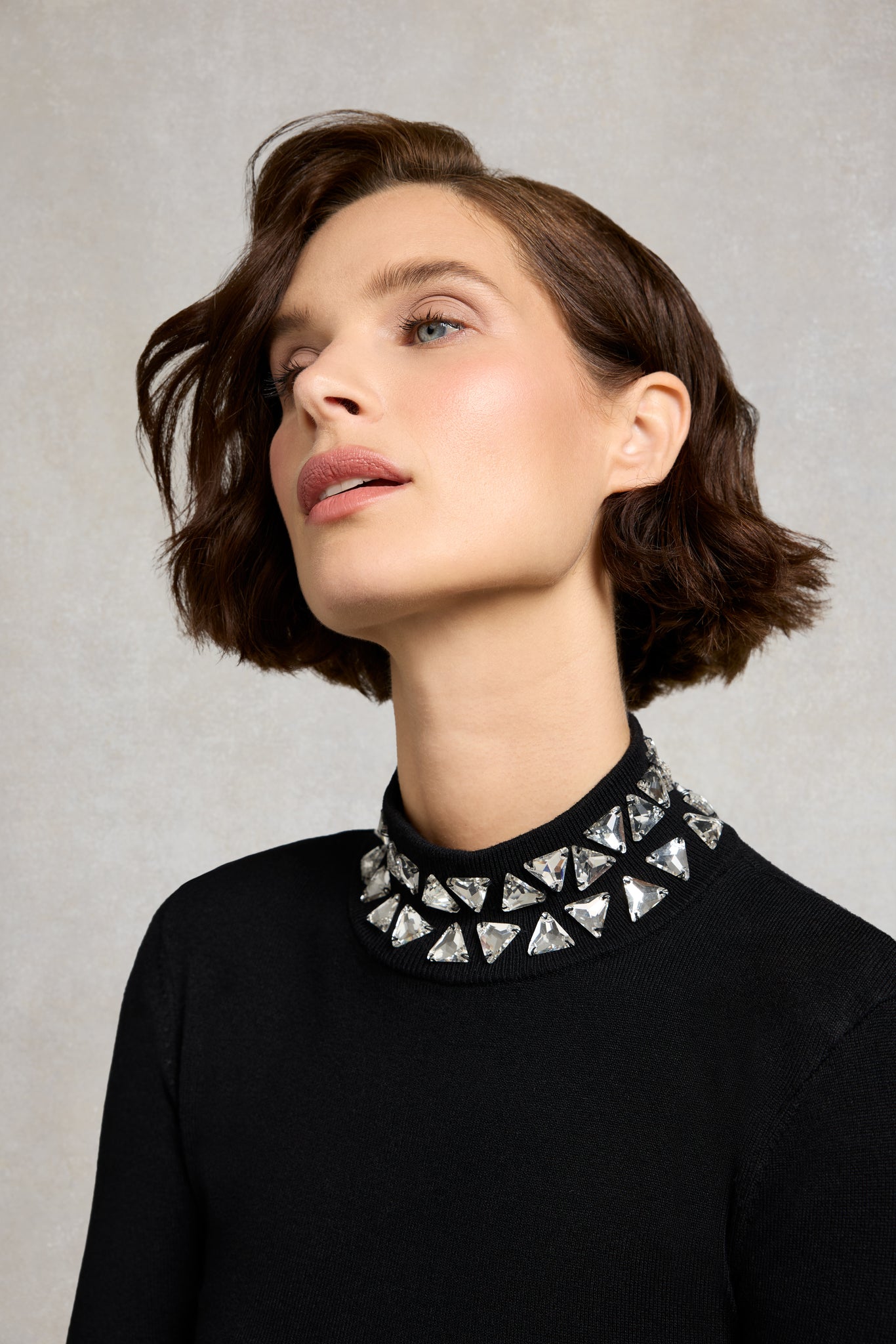 Crystal High Neck Knit (Black)