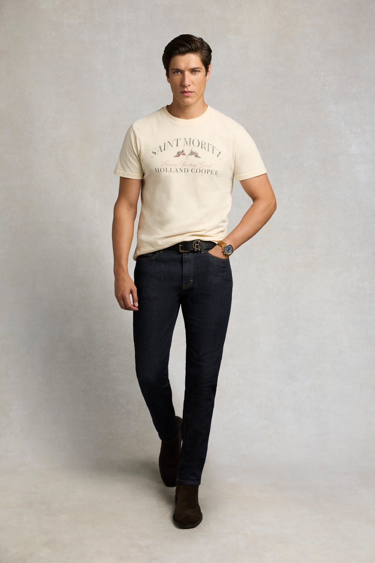 Men's Tapered Stretch Jean (Super Dark Wash)
