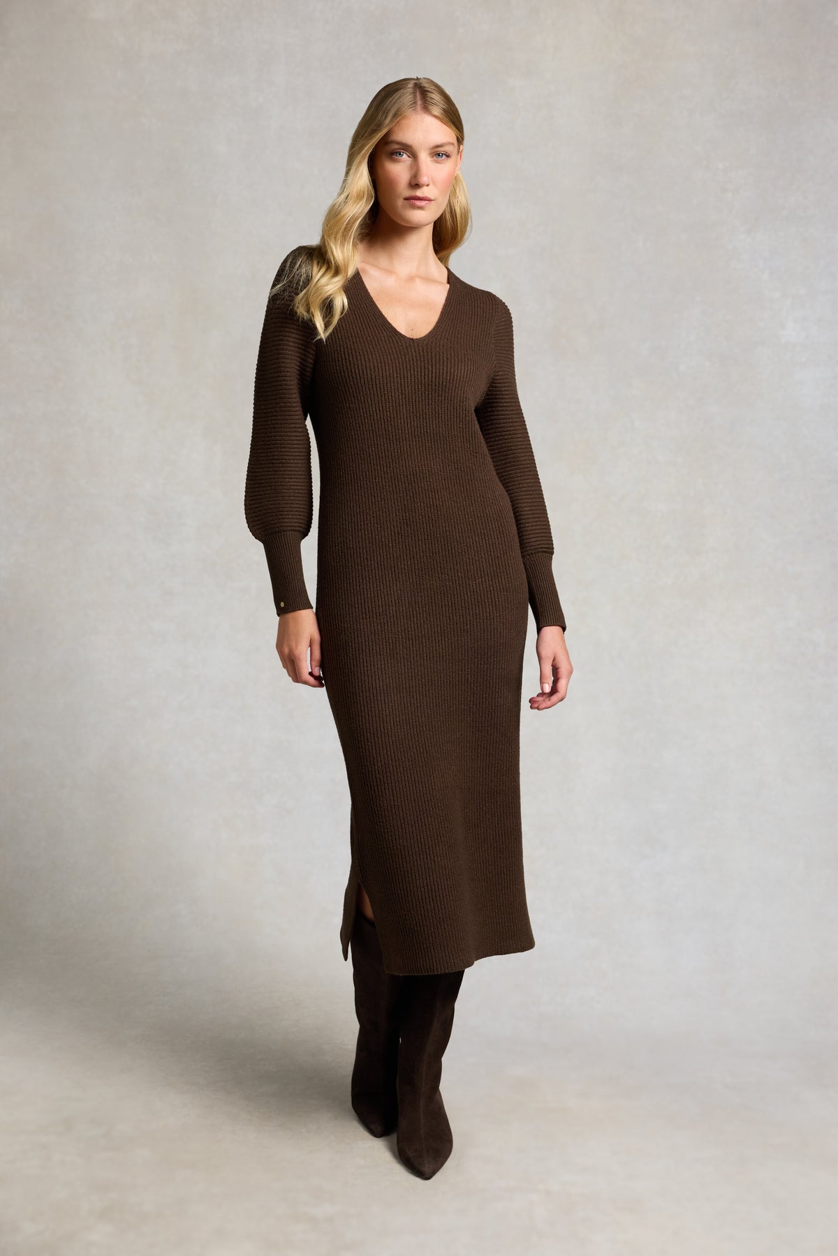 Pembroke Midi Dress (Olive Brown)