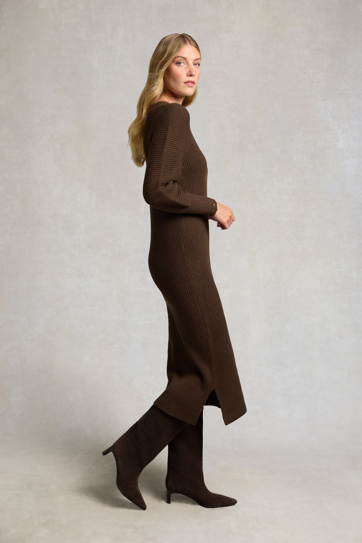 Pembroke Midi Dress (Olive Brown)