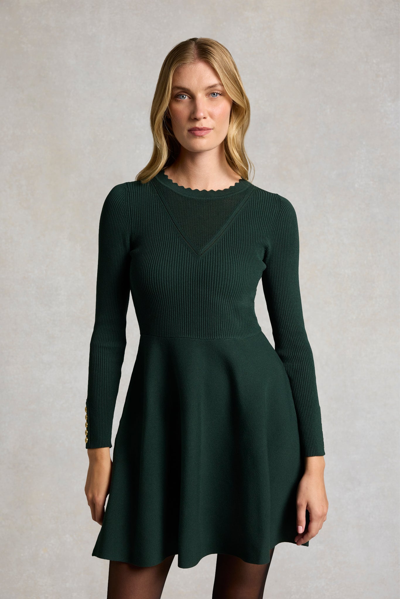 Spencer Knitted Fit & Flare Dress (Emerald) – Holland Cooper ®