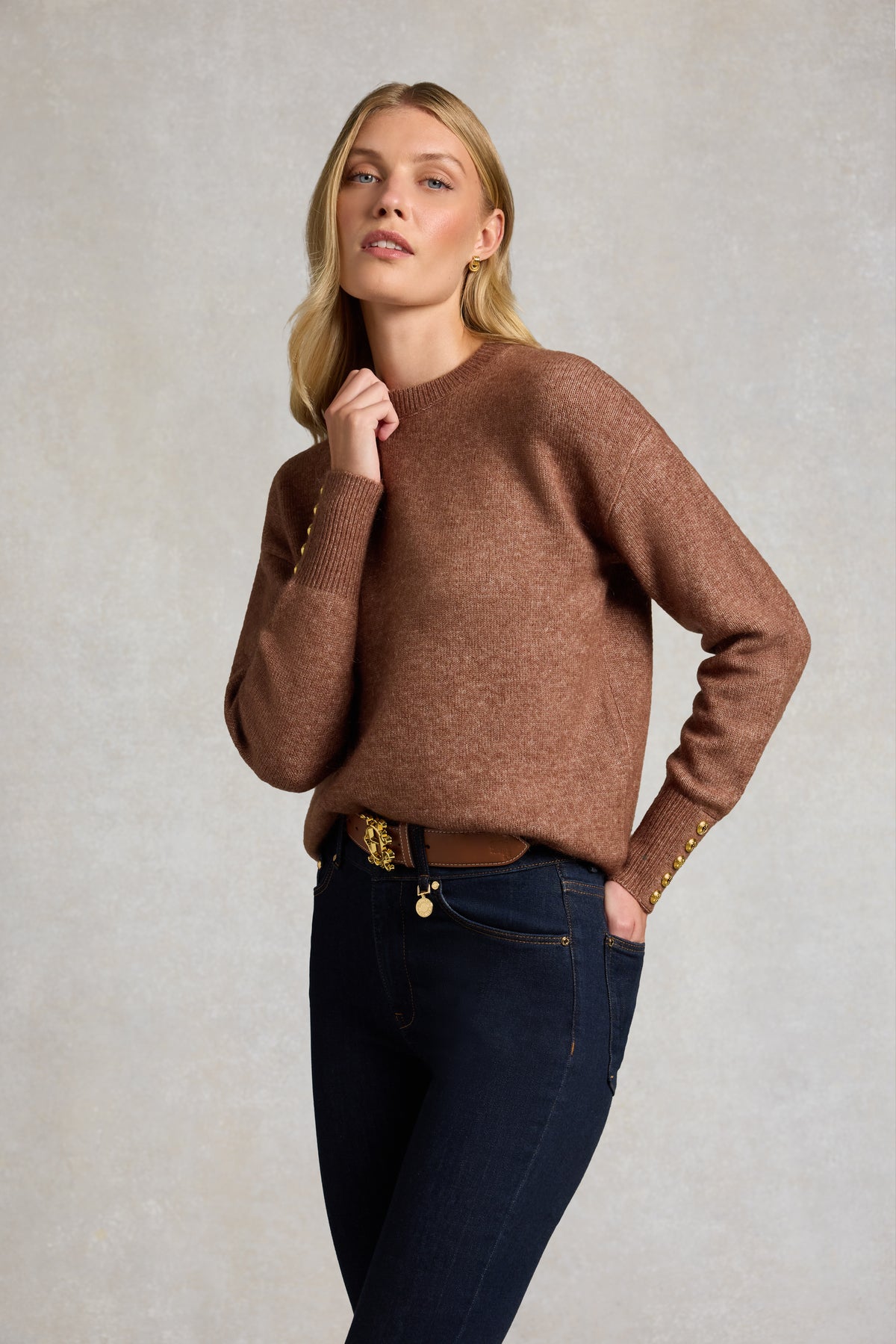 Tori Crew Neck Knit (Latte)