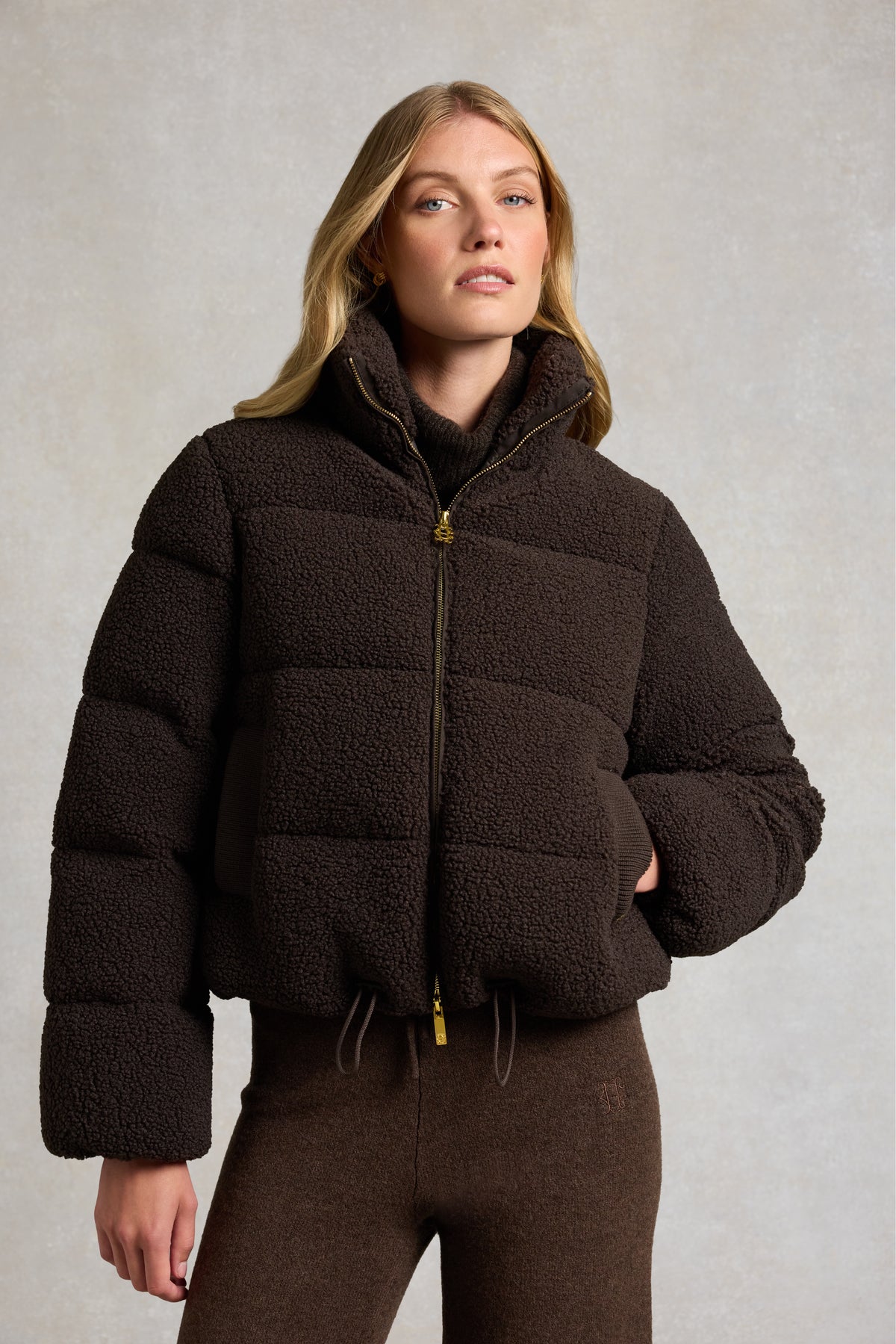 Classic Teddy Padded Jacket (Chocolate Borg)