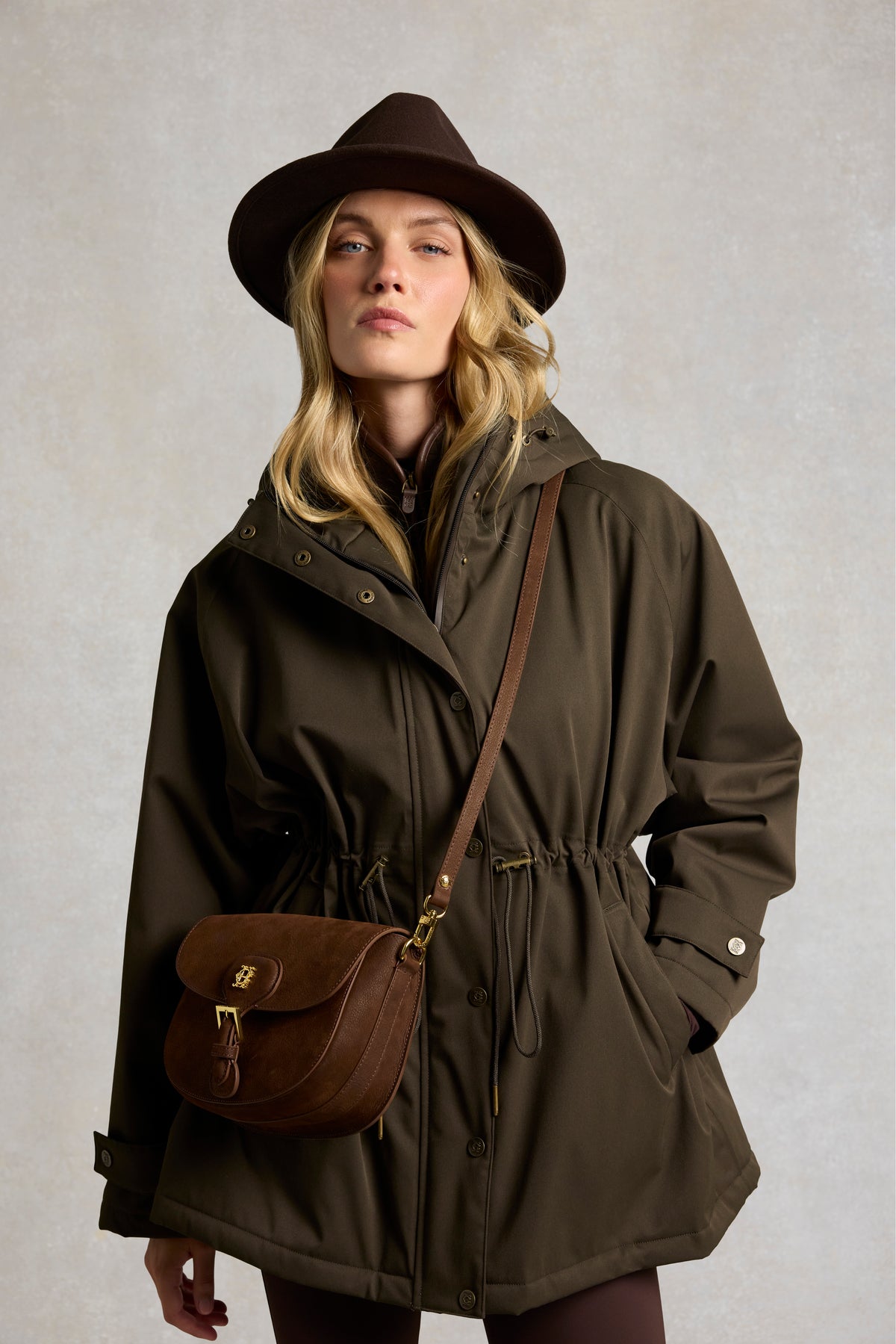One-Size Waterproof Parka (Olive Brown)