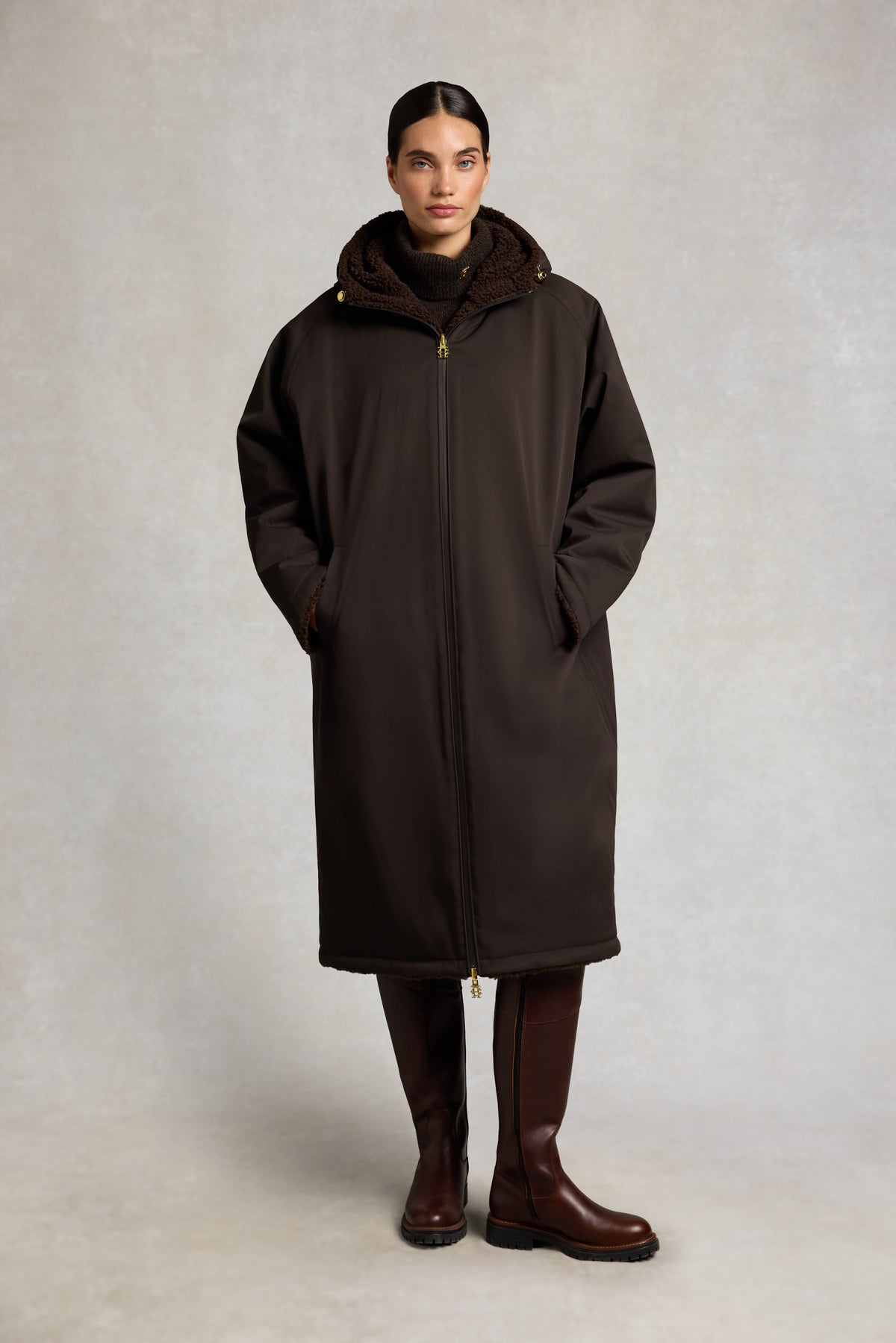 One-Size Reversible Waterproof Coat (Chocolate)