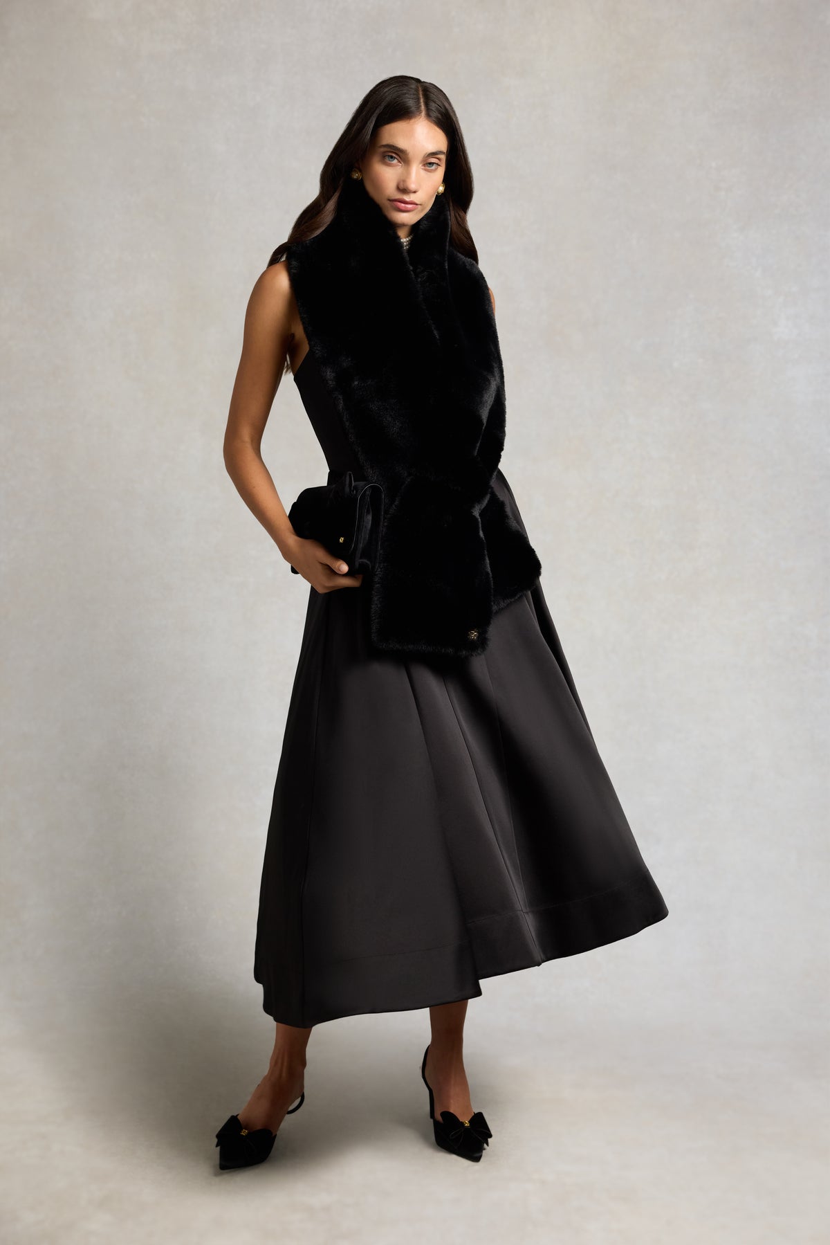 Faux Fur Scarf (Black)