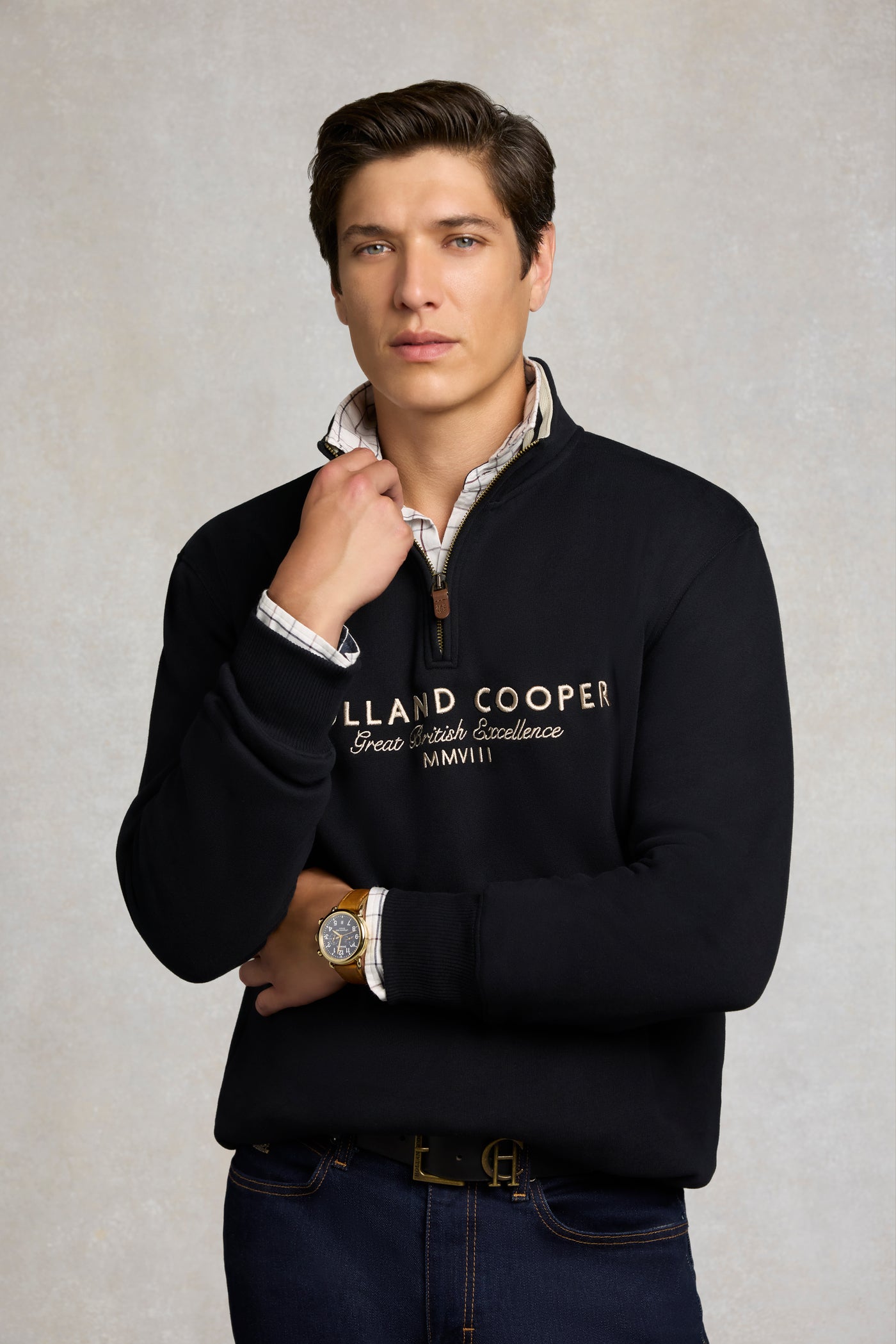 Men's Heritage Quarter Zip Sweat (Black)