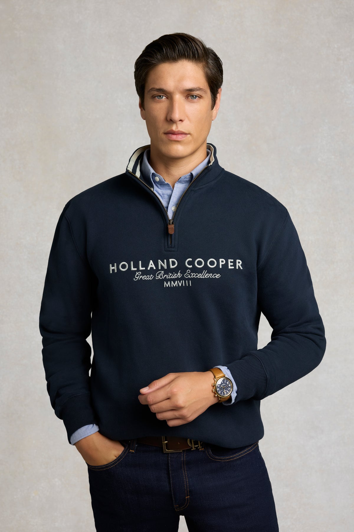 Men's Heritage Quarter Zip Sweat (Ink Navy)