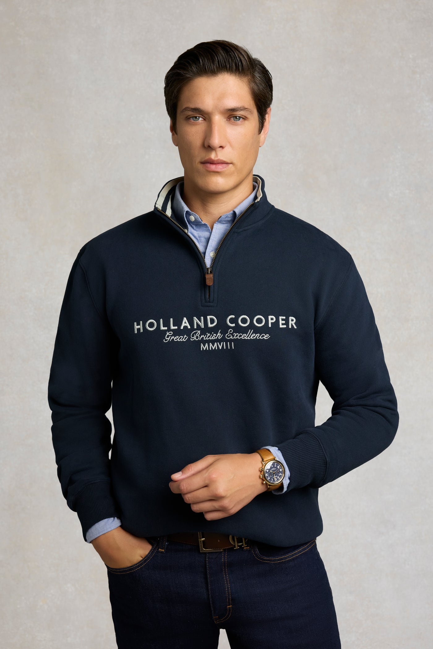 Men's Heritage Quarter Zip Sweat (Ink Navy)