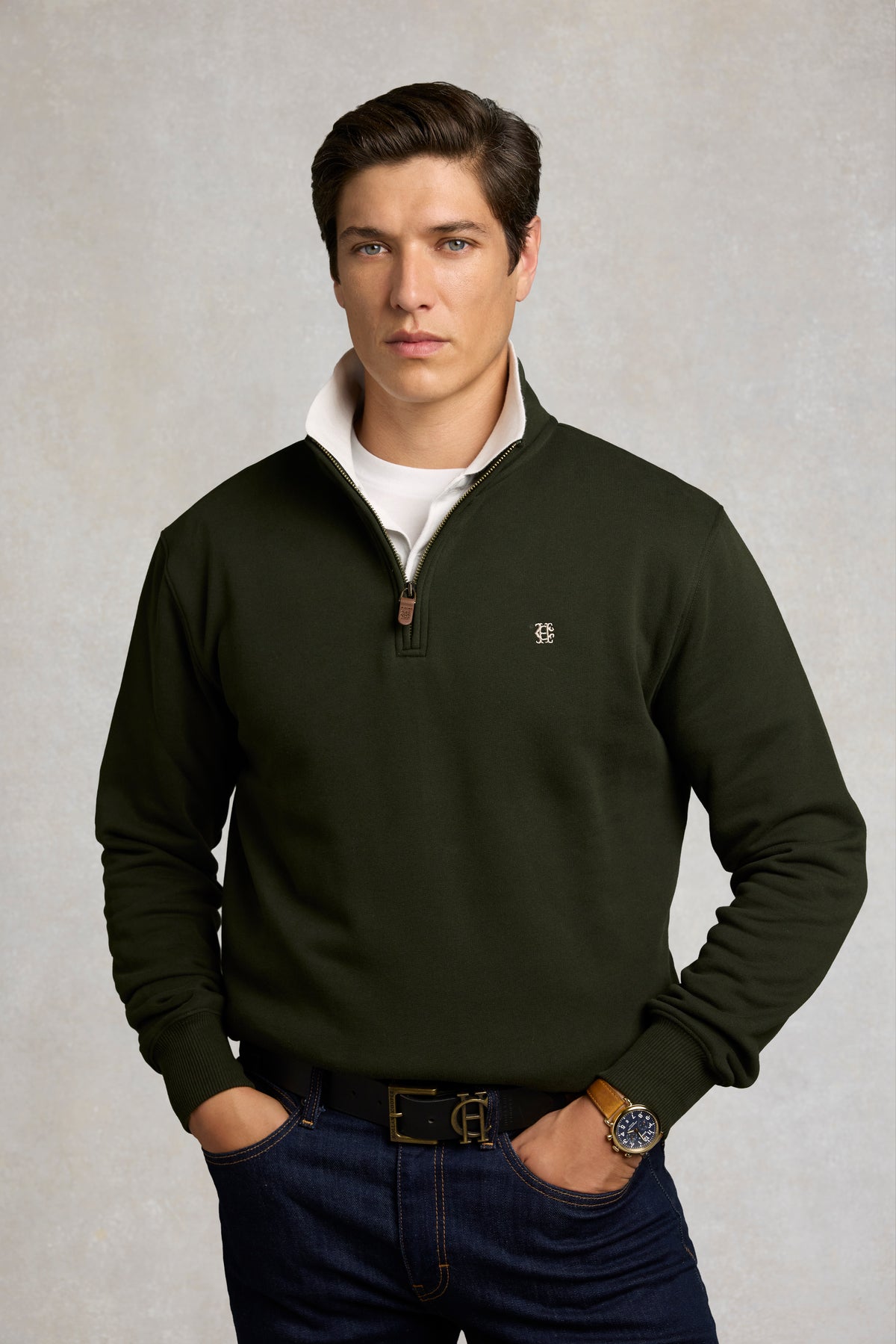 Men's Classic Quarter Zip Sweat (Racing Green)