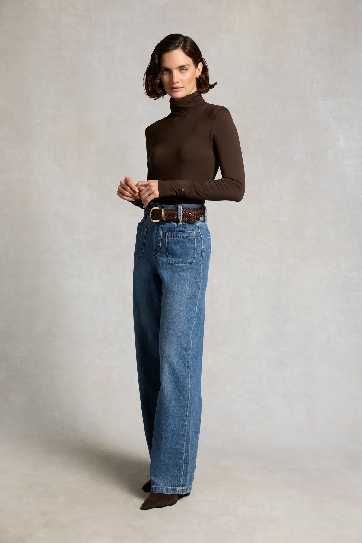 Supersoft Roll Neck Top (Chocolate)