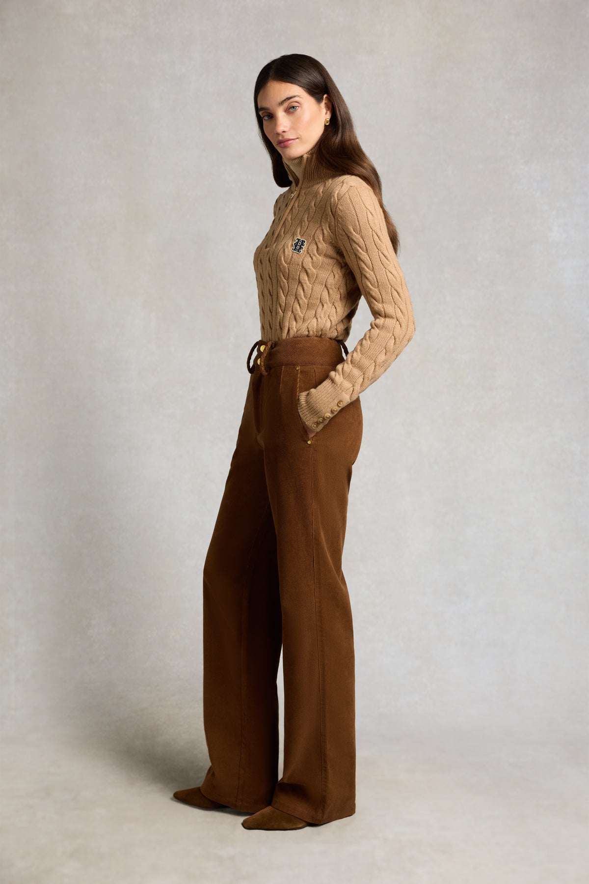Tailored Wide Leg Cord (Caramel)