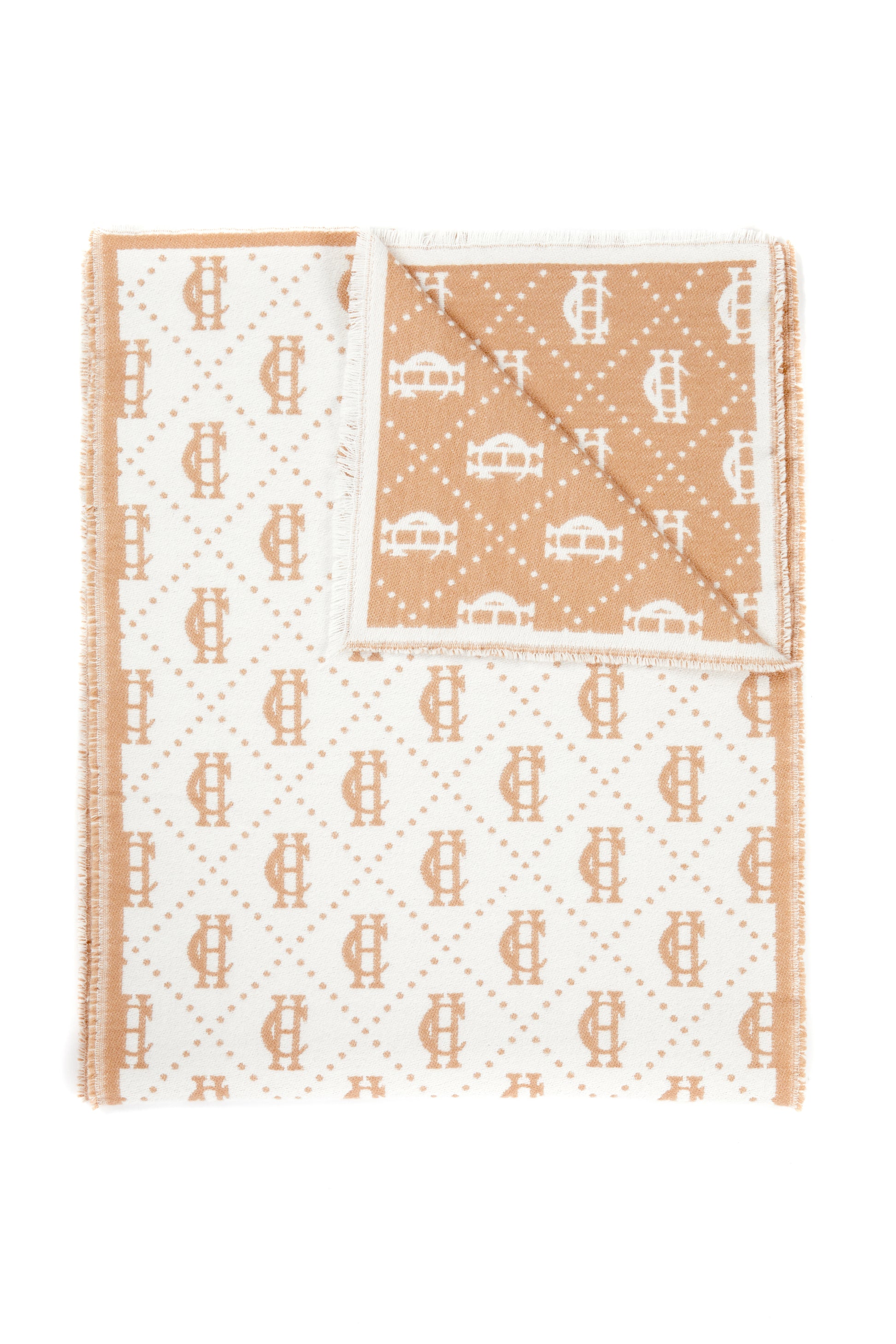 Bcleoni Chequered Scarf Camel main image 1