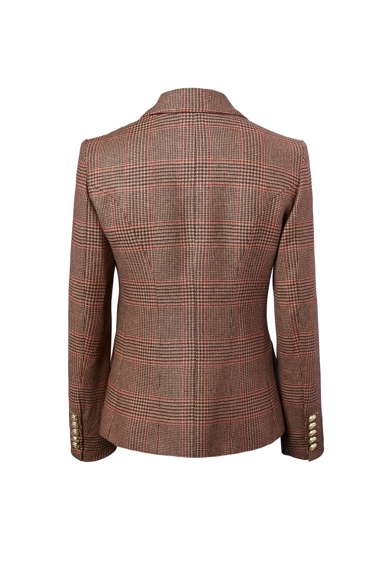 Luxury Merlot Red Tattersall Check Necktie - Premium Wool Blend Tweed Tie For Men
