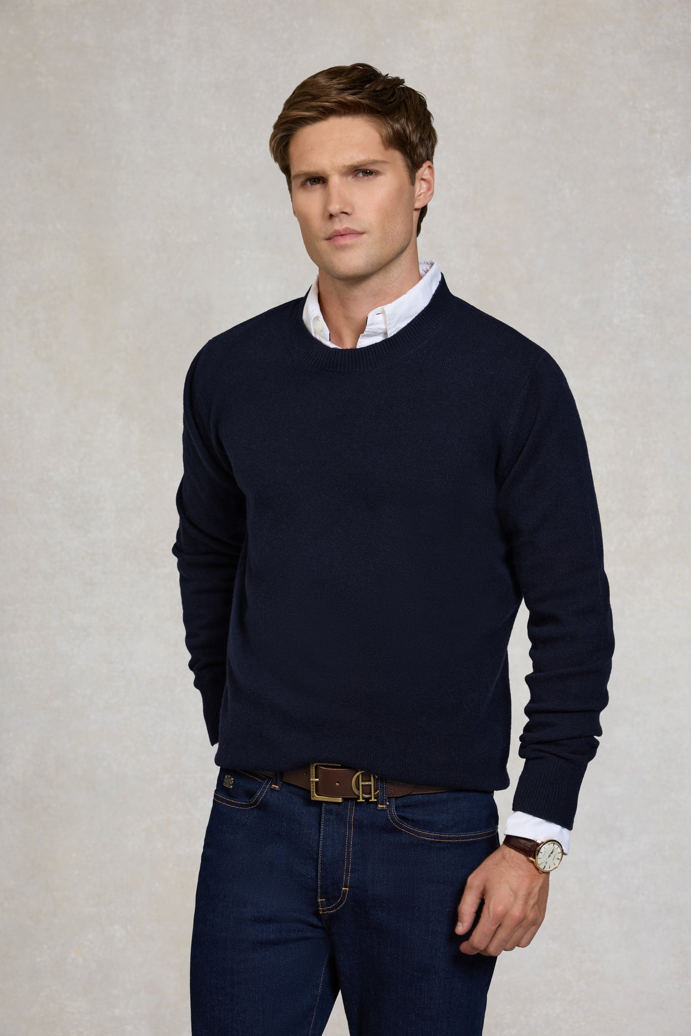 Byron Crew Neck Knit (Navy)