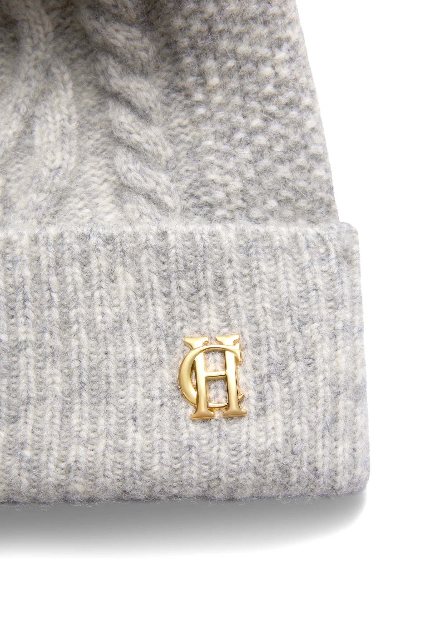 Sloane Cable Bobble Hat (Grey Marl)