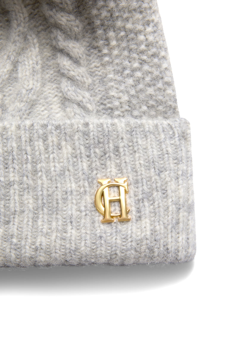 Sloane Cable Bobble Hat (Grey Marl)