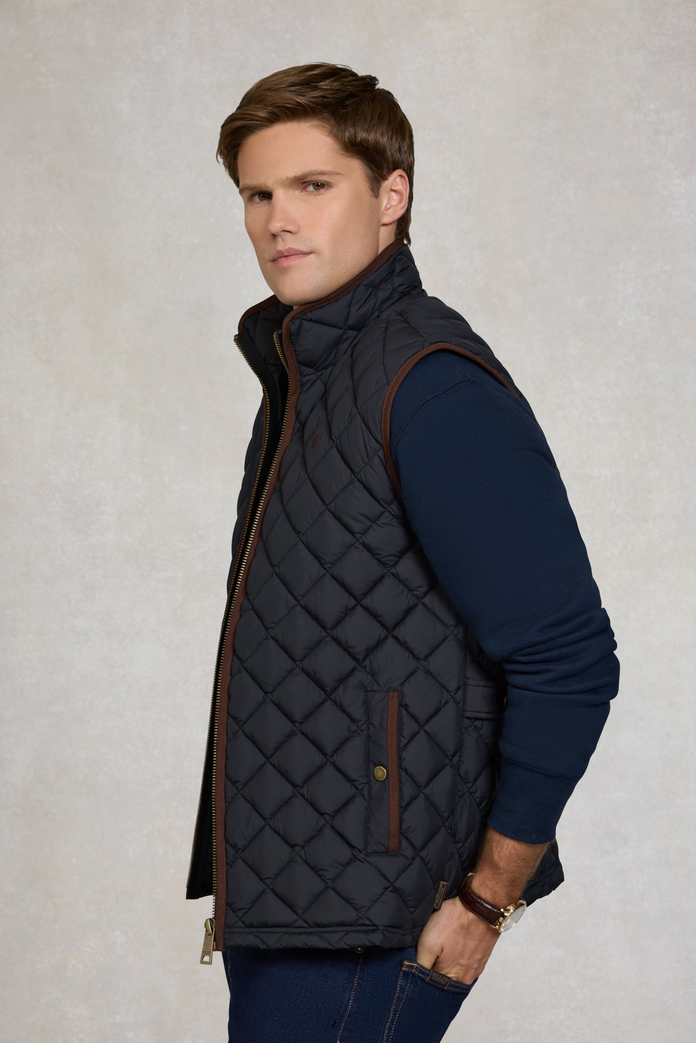 Men's Country Quilted Gilet (Ink Navy)