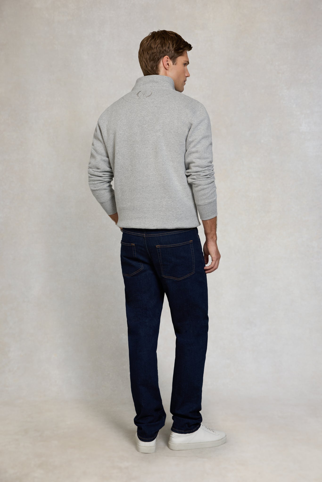 Men's Quarter Zip Sweat (Grey Marl)