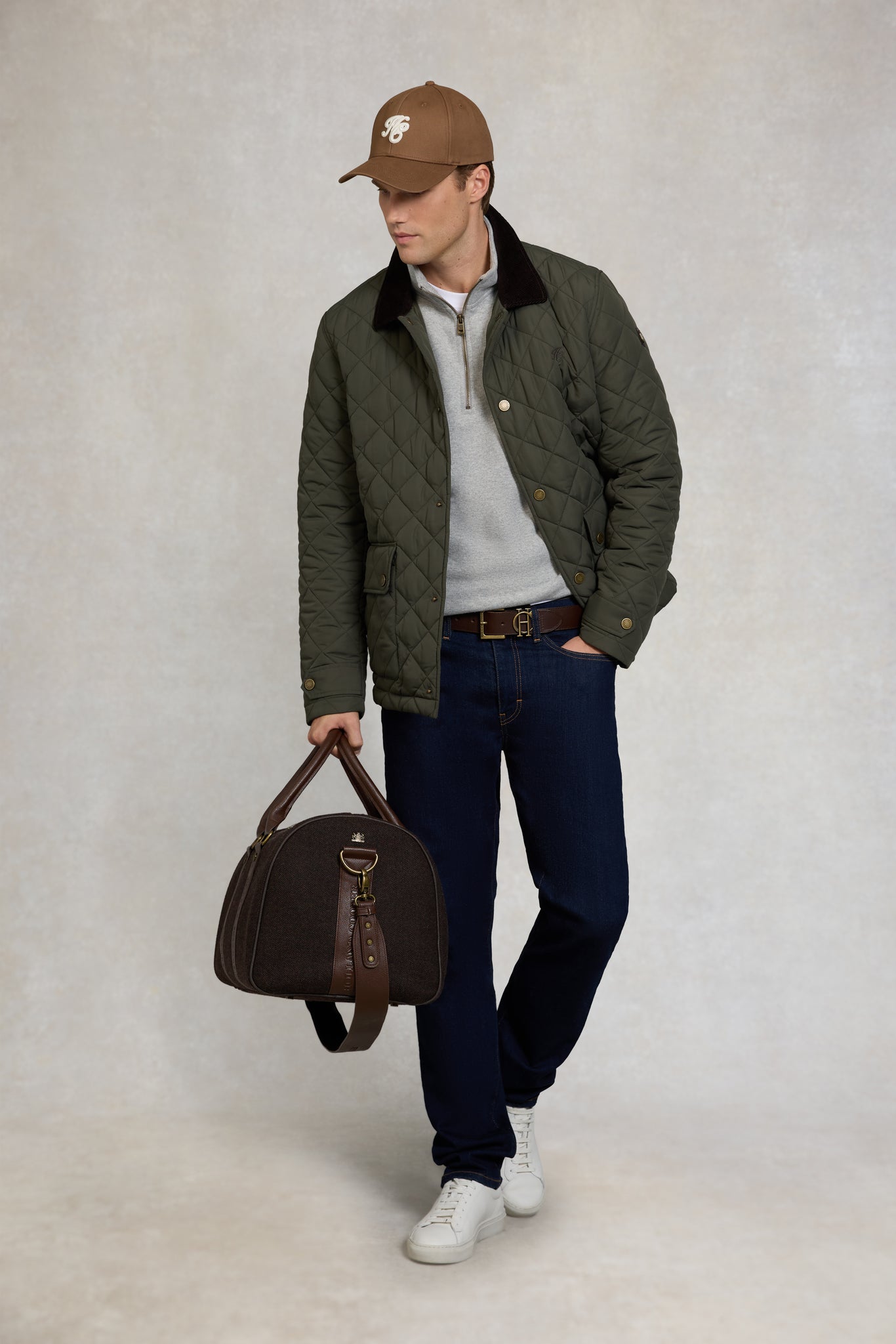 Men's Quarter Zip Sweat (Grey Marl)