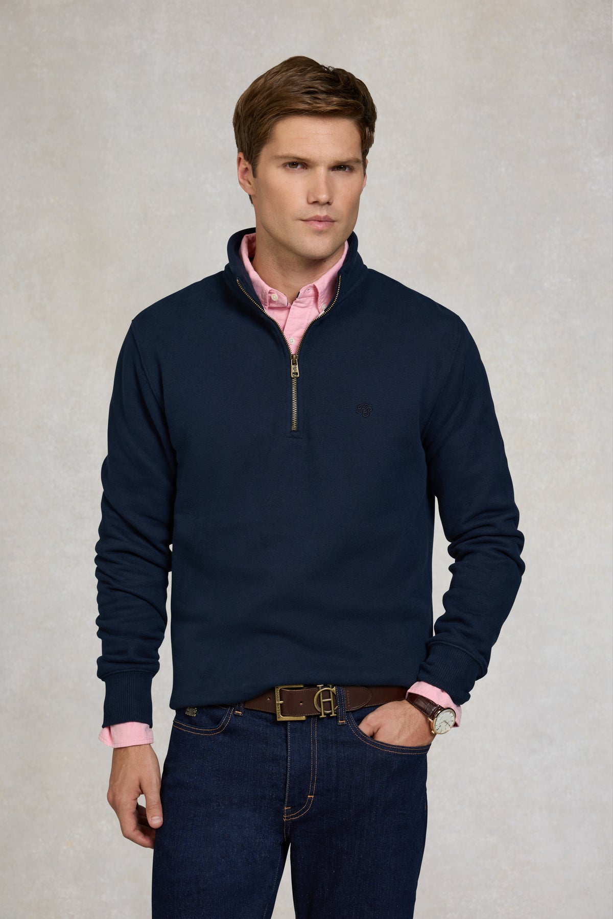 Men's Quarter Zip Sweat (Ink Navy)